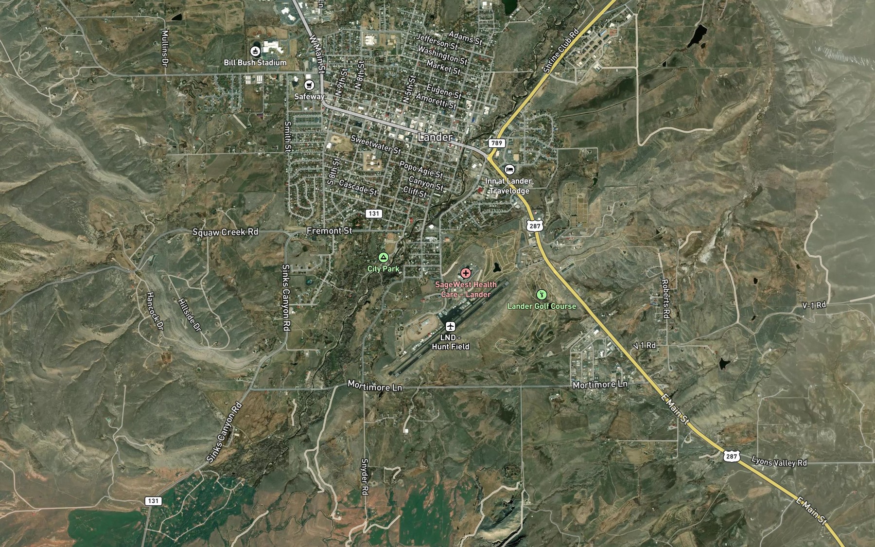Satellite map of the Flat Ditch
