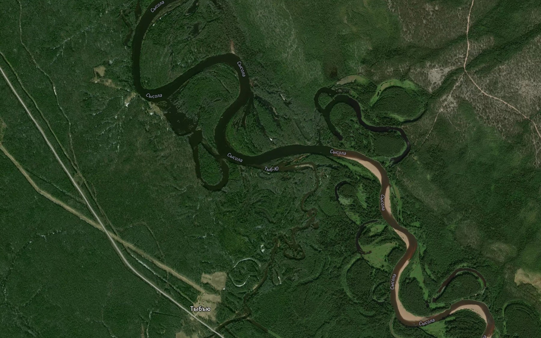 Satellite map of the Tyb'yu