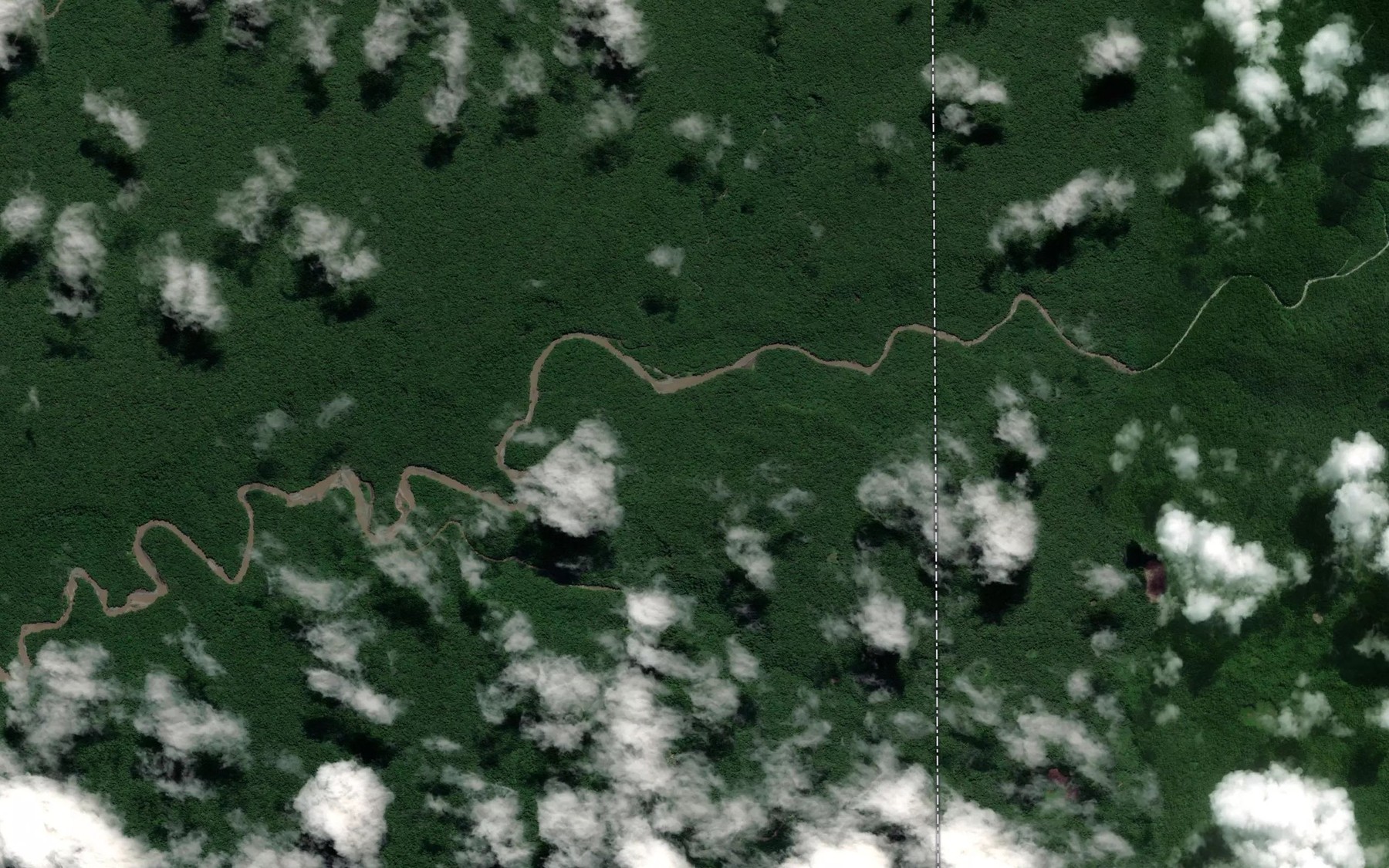Satellite map of the Isawa River