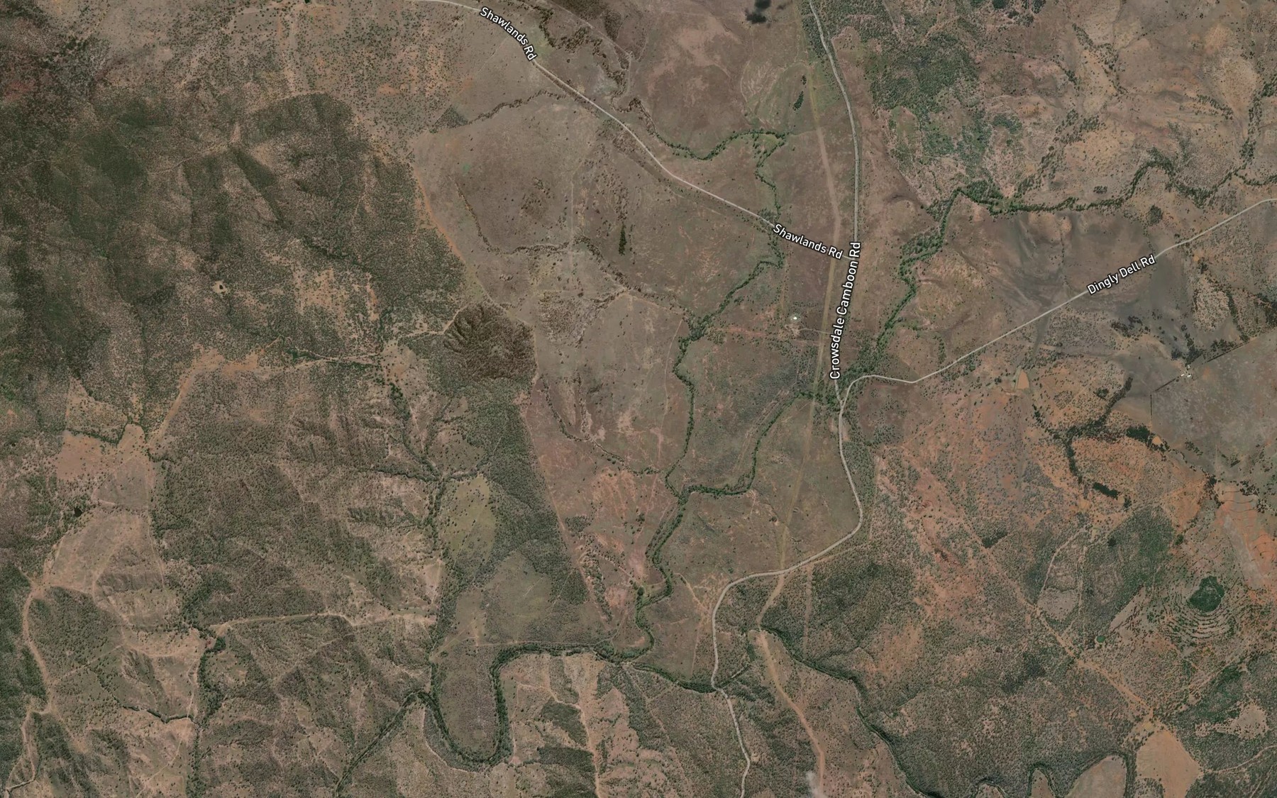 Satellite map of the Twenty Mile Creek