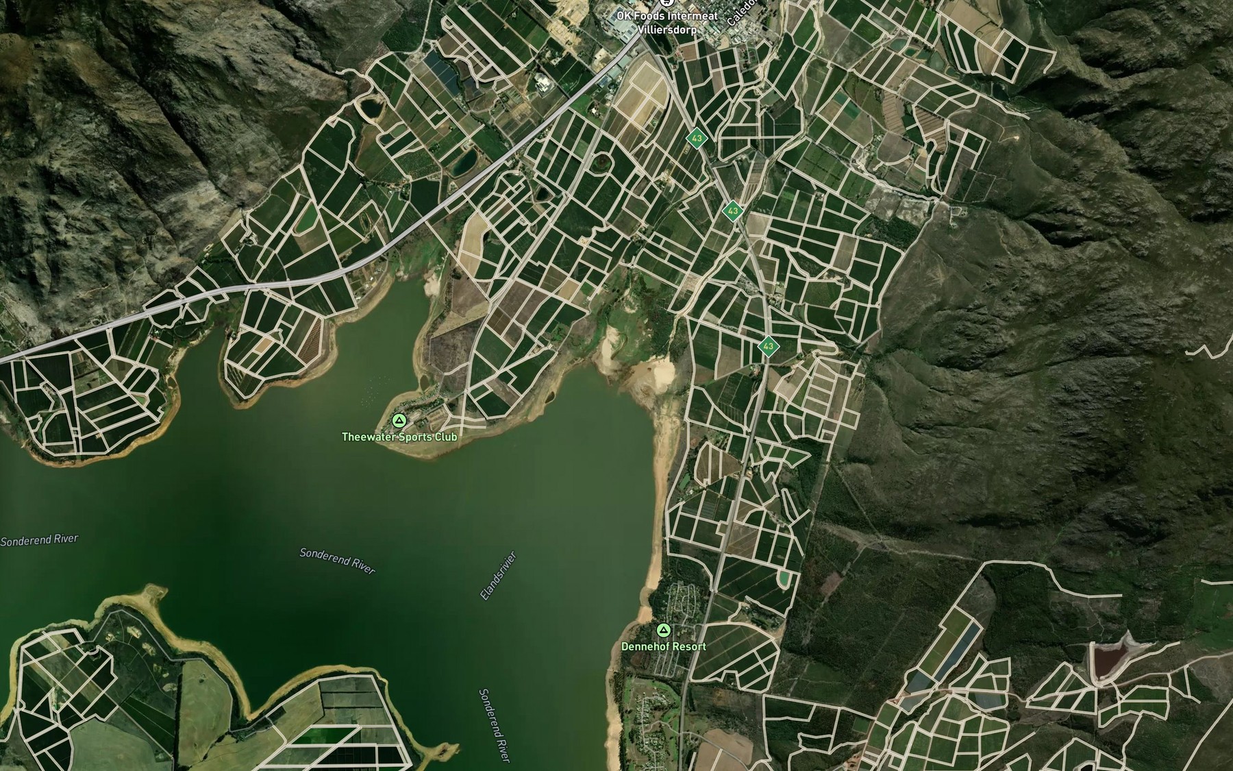 Satellite map of the Elandsrivier