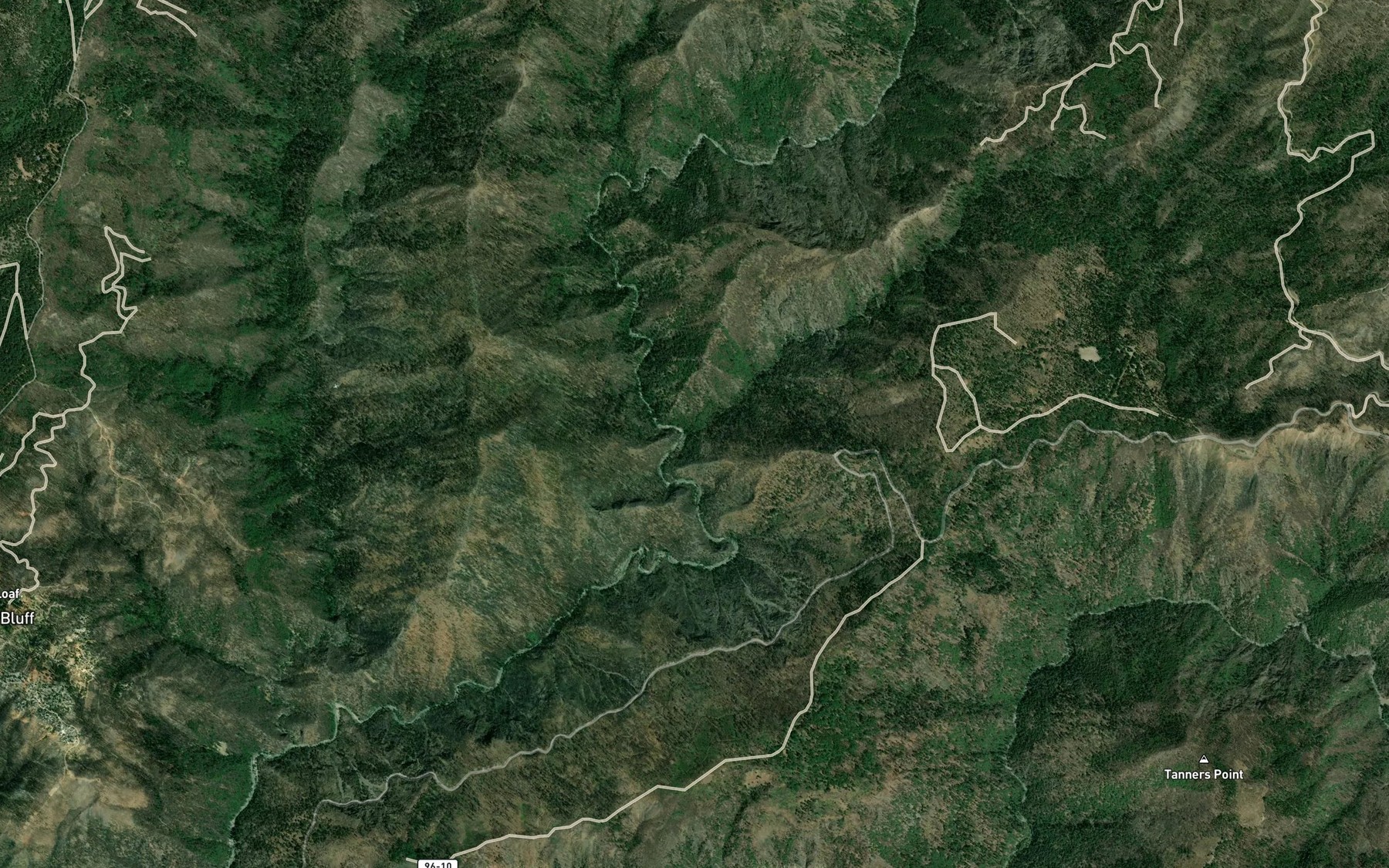 Satellite map of the Peavine Creek