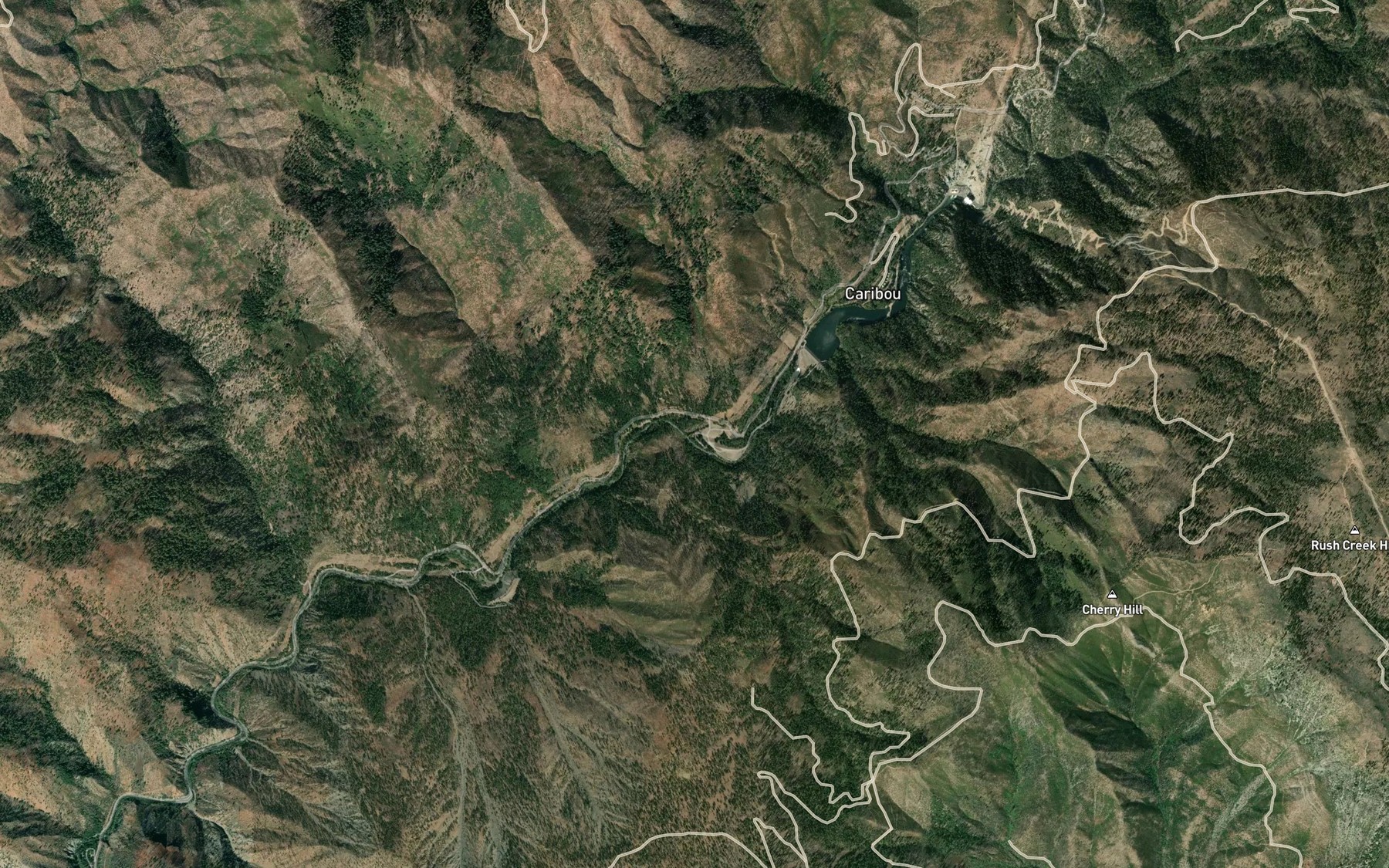 Satellite map of the Digger Creek