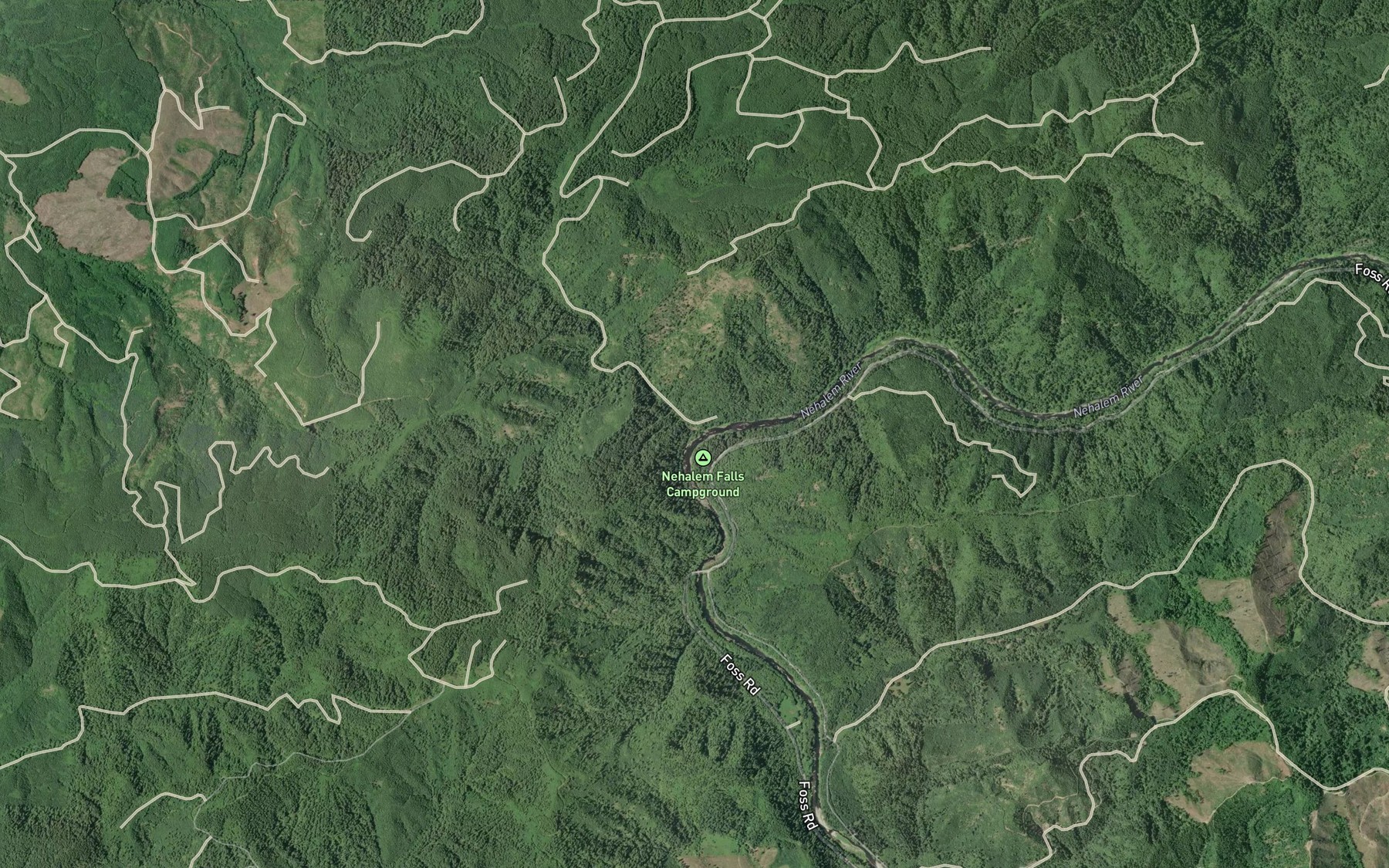 Satellite map of the Fall Creek