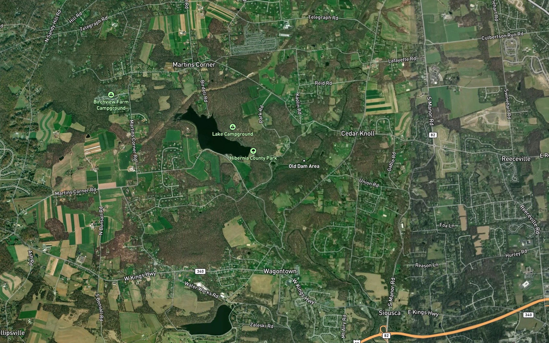 Satellite map of the Birch Run