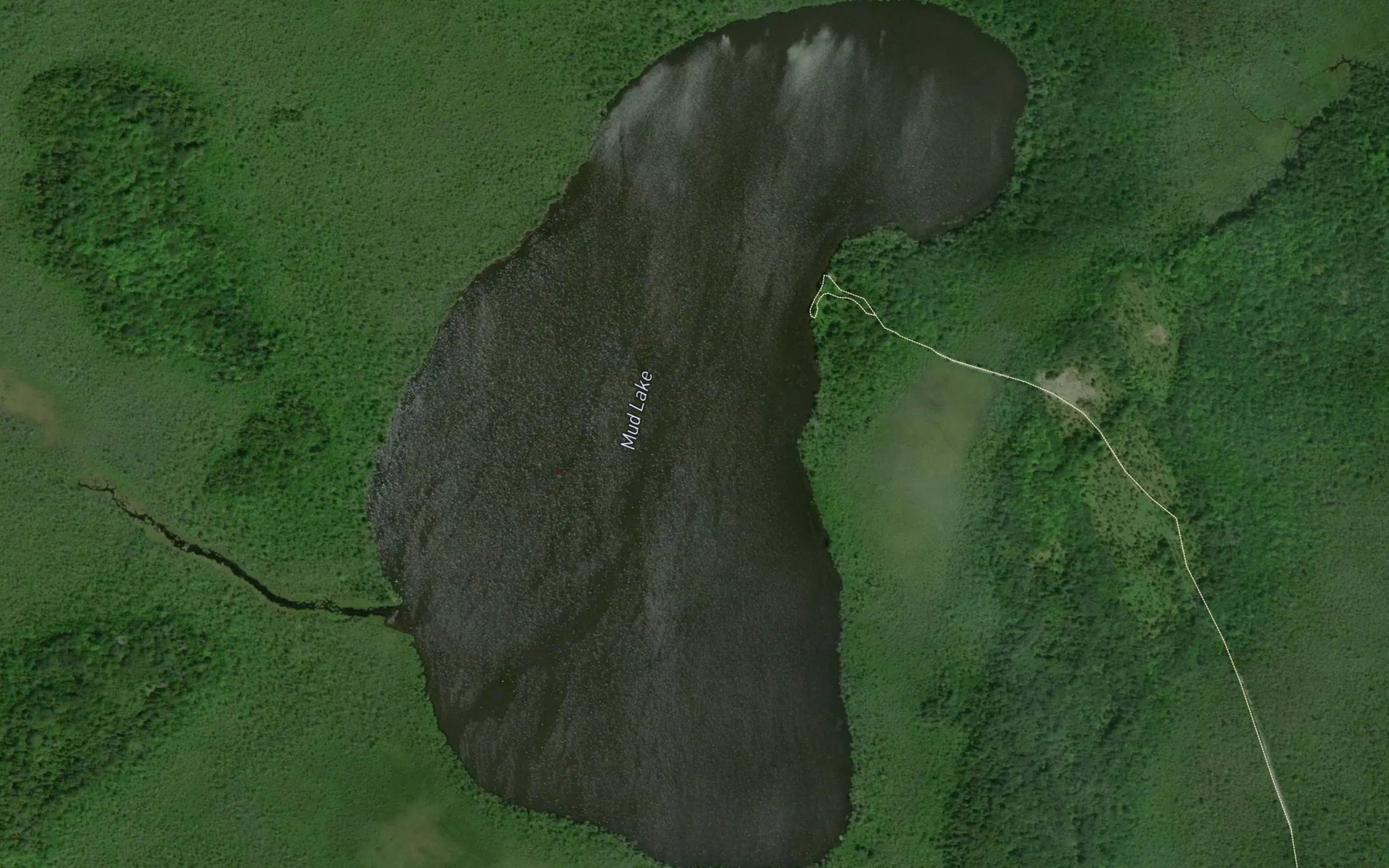 Satellite map of the Mud Lake