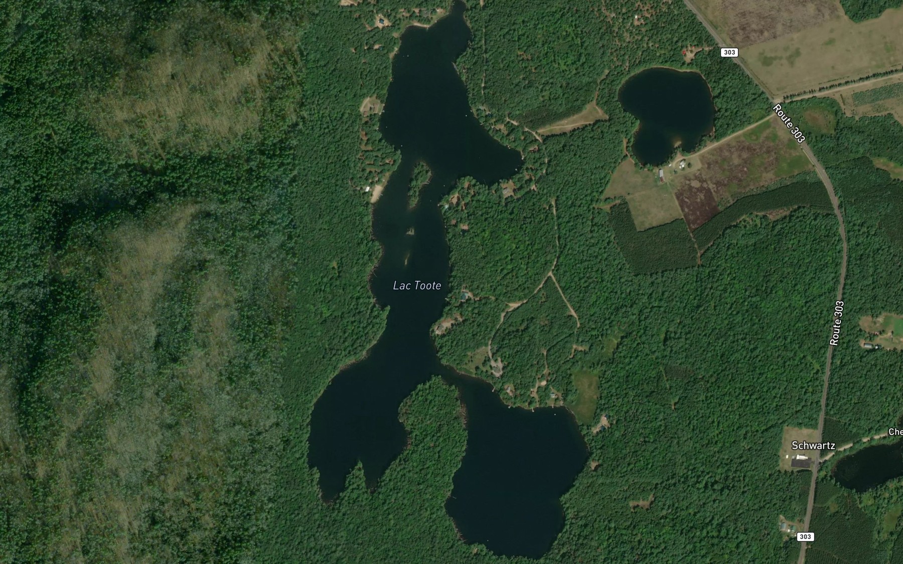 Satellite map of the Lac Toote