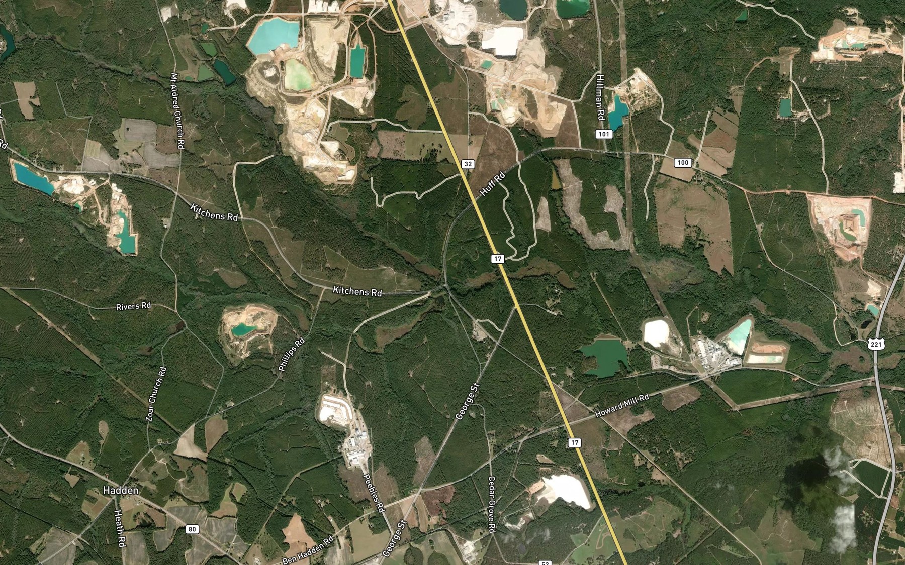 Satellite map of the Thomson Ford Branch