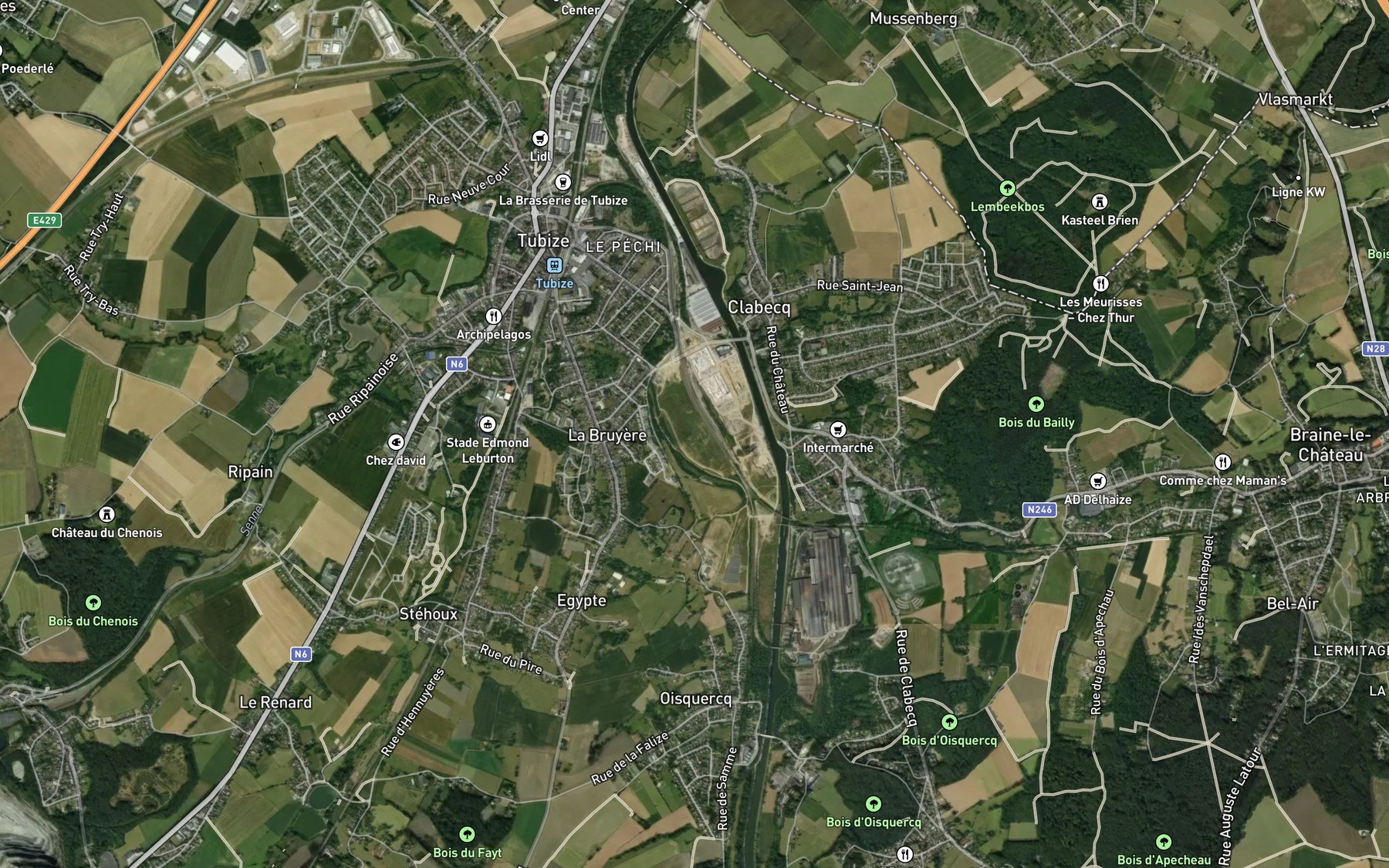Satellite map of the Hain