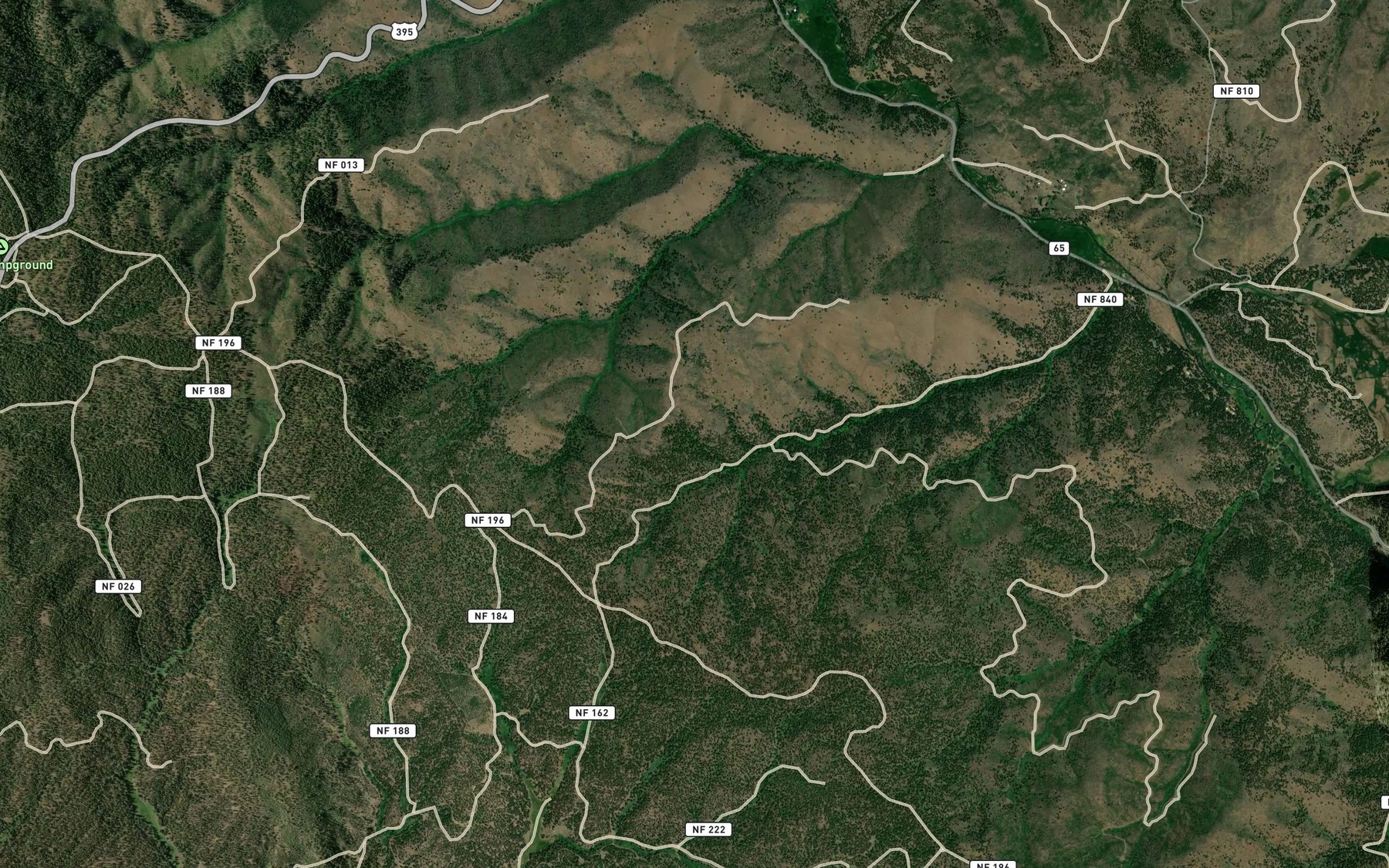 Satellite map of the Moonshine Spring