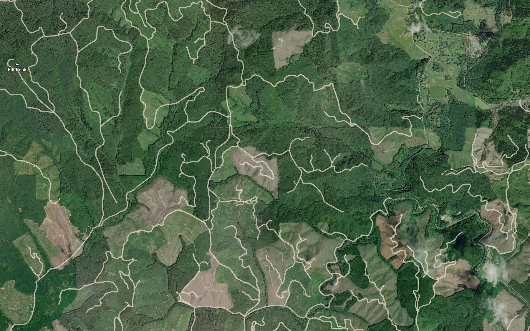 Satellite map of the Surprise Creek