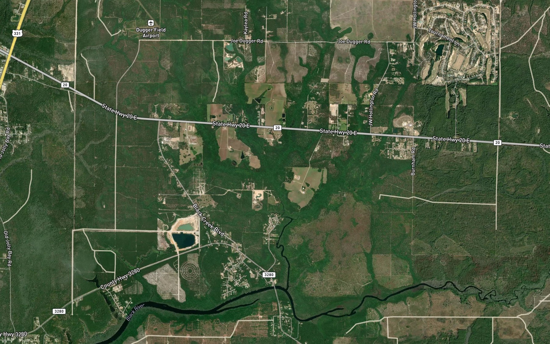 Satellite map of the Joyce Branch