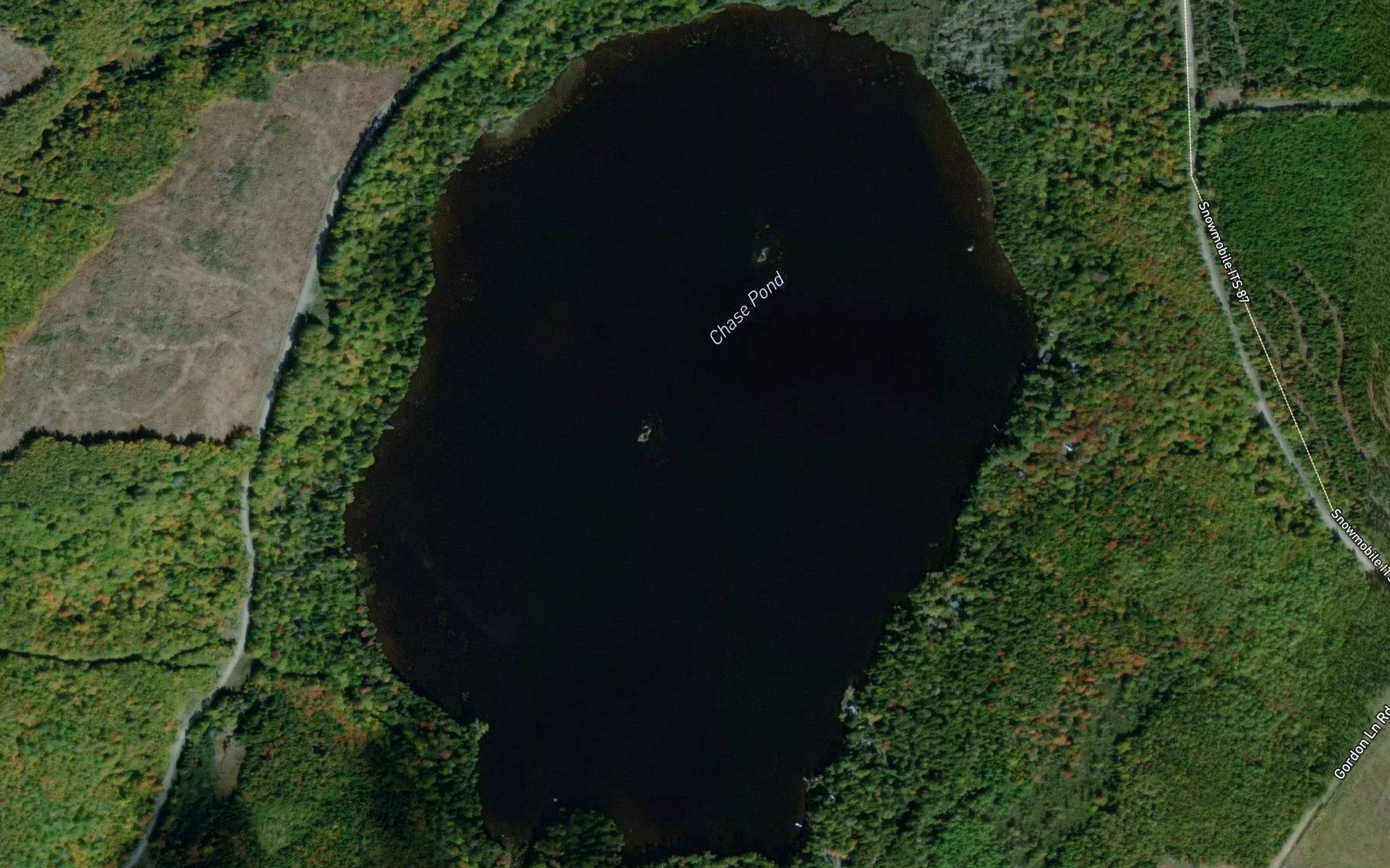 Satellite map of the Chase Pond