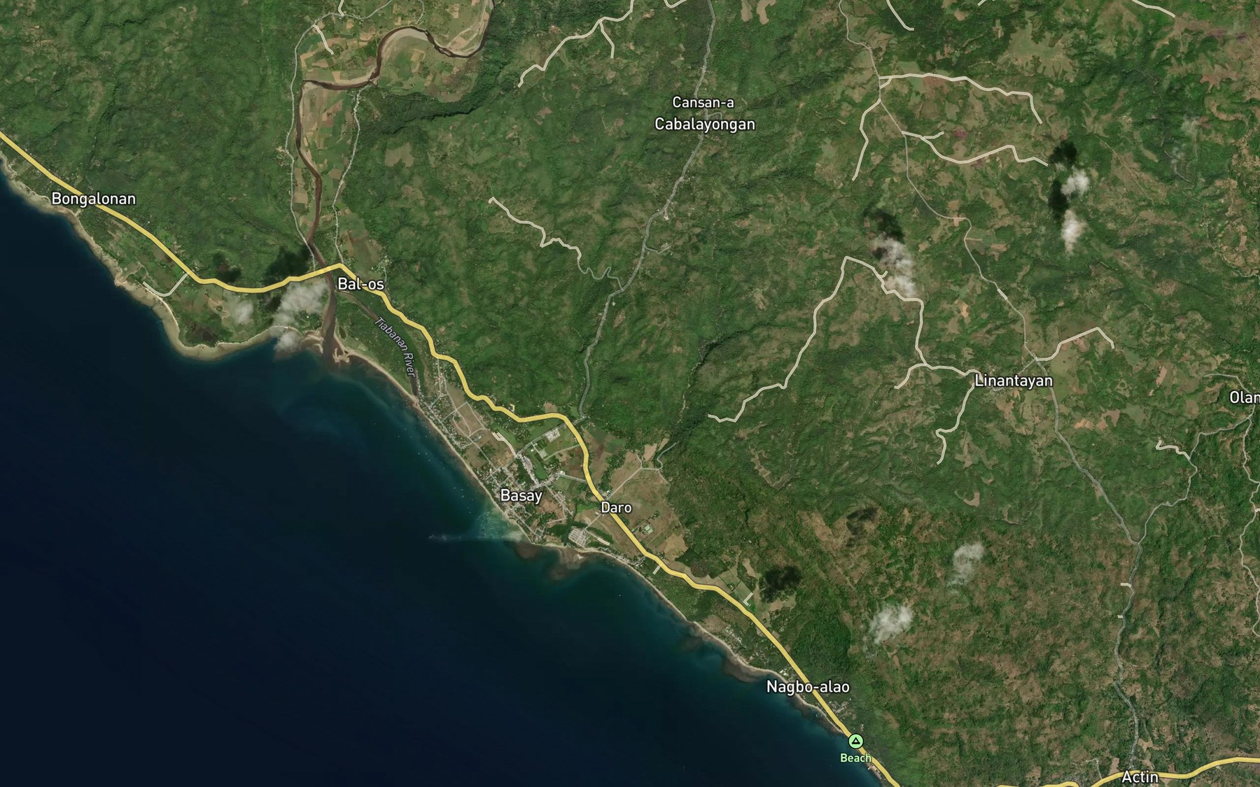 Satellite map of the Alangilang Creek