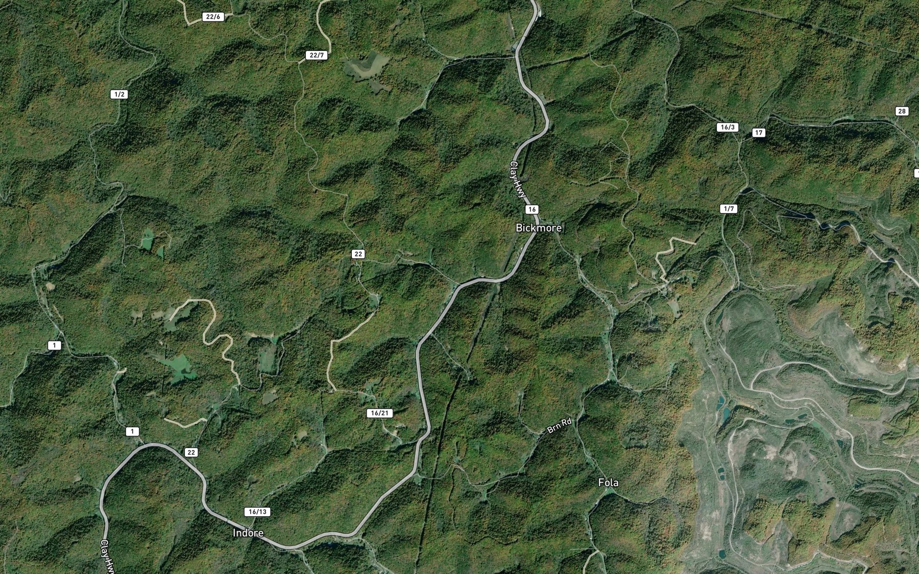 Satellite map of the Osborne Fork