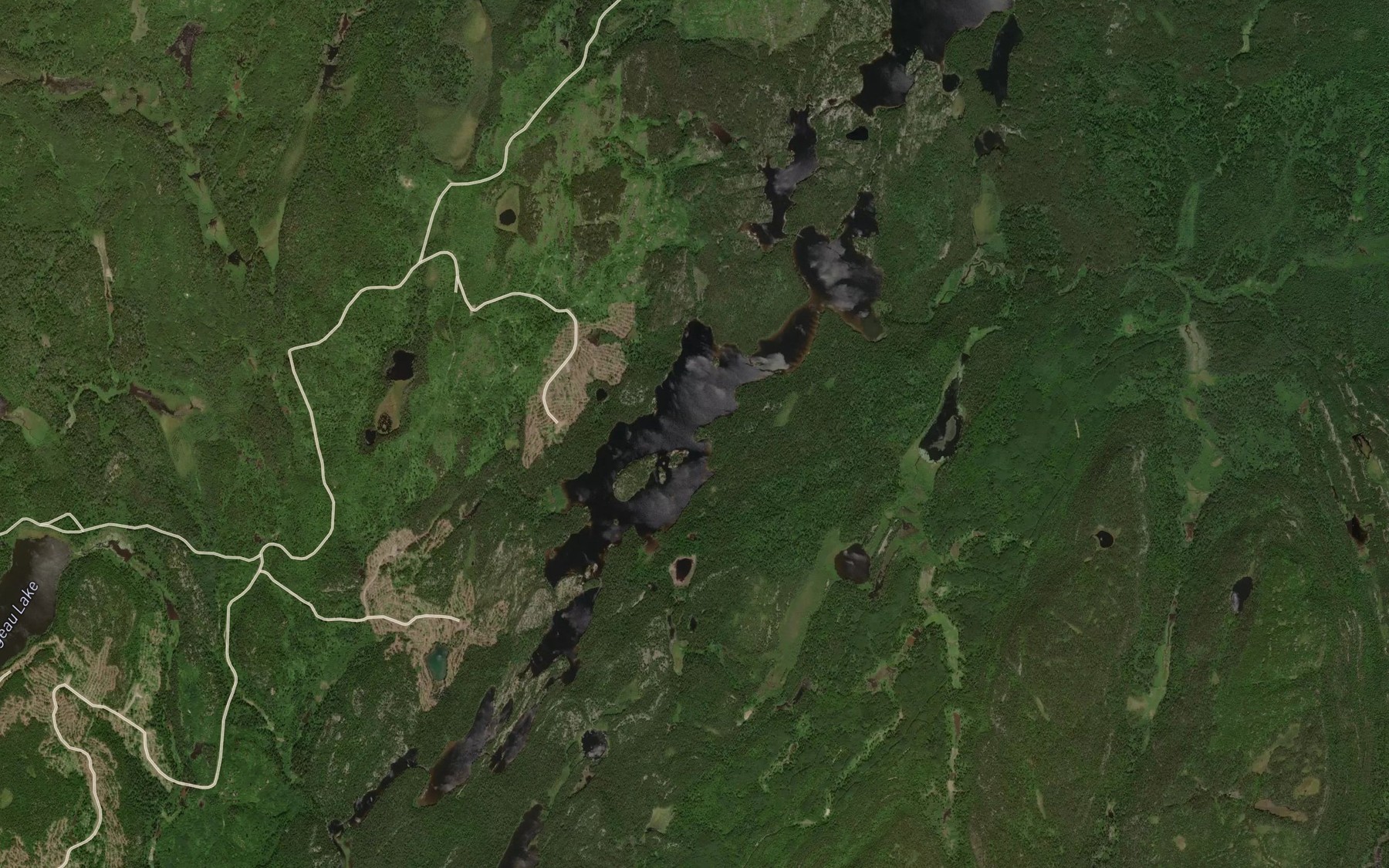 Satellite map of the Ward Lake