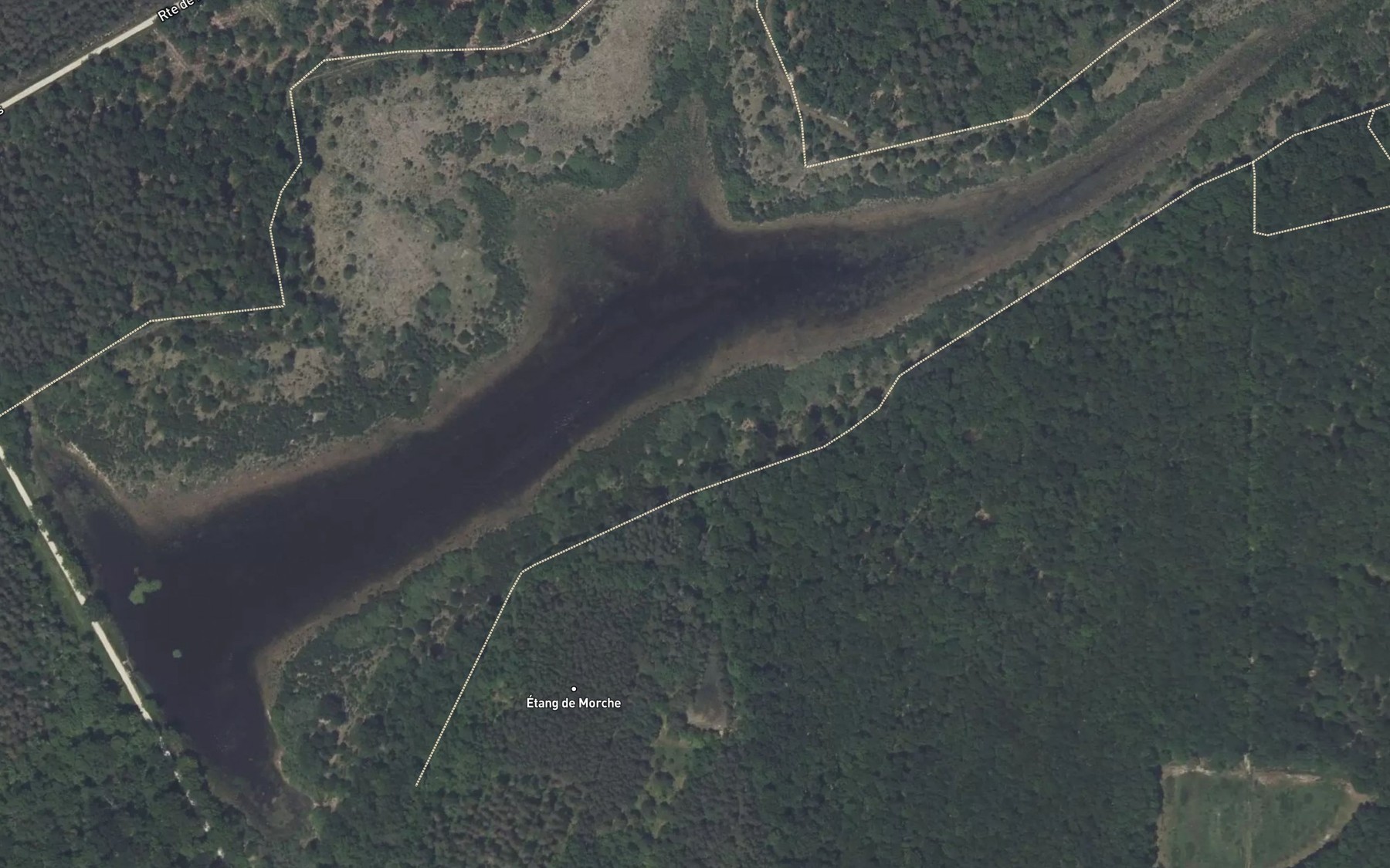 Satellite map of the Etang de Morches