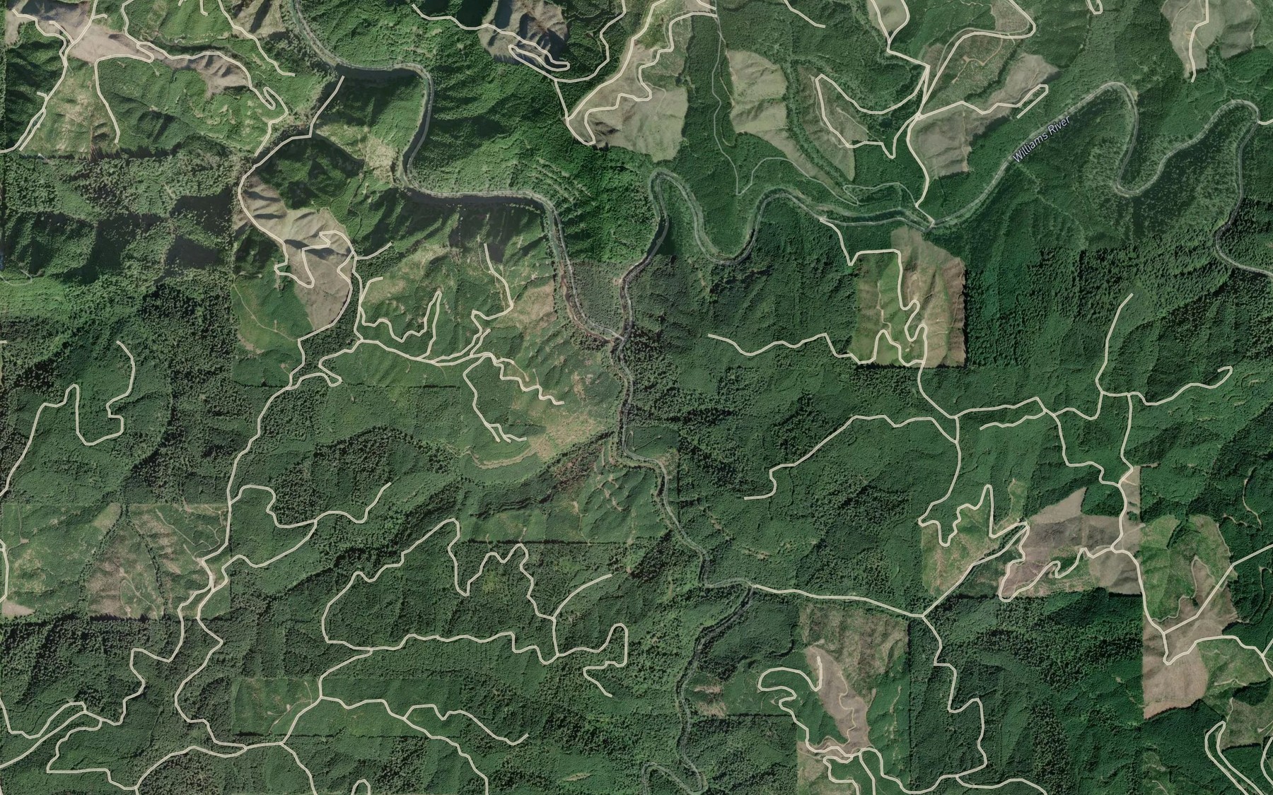 Satellite map of the Bench Creek