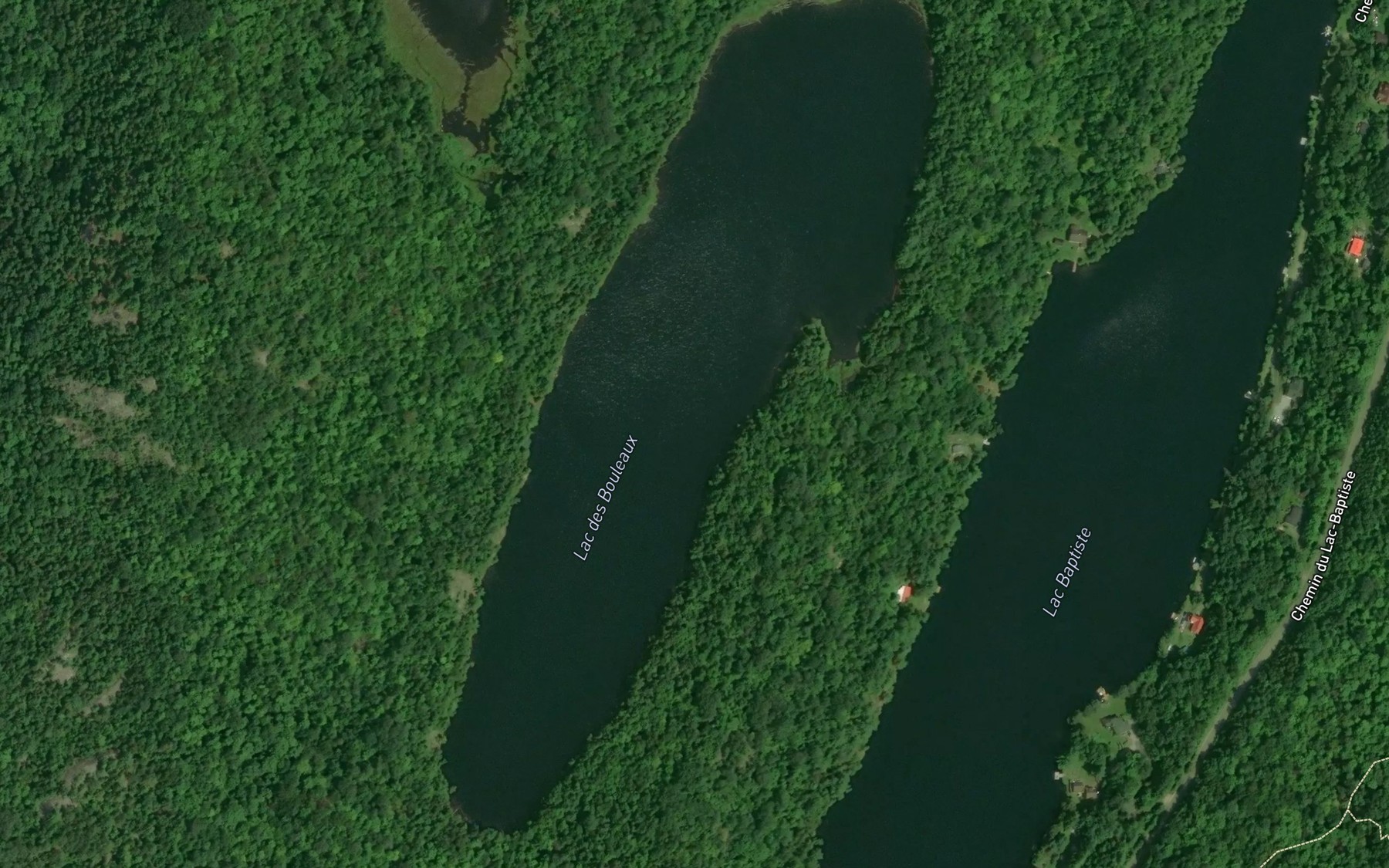 Satellite map of the Lac des Bouleaux