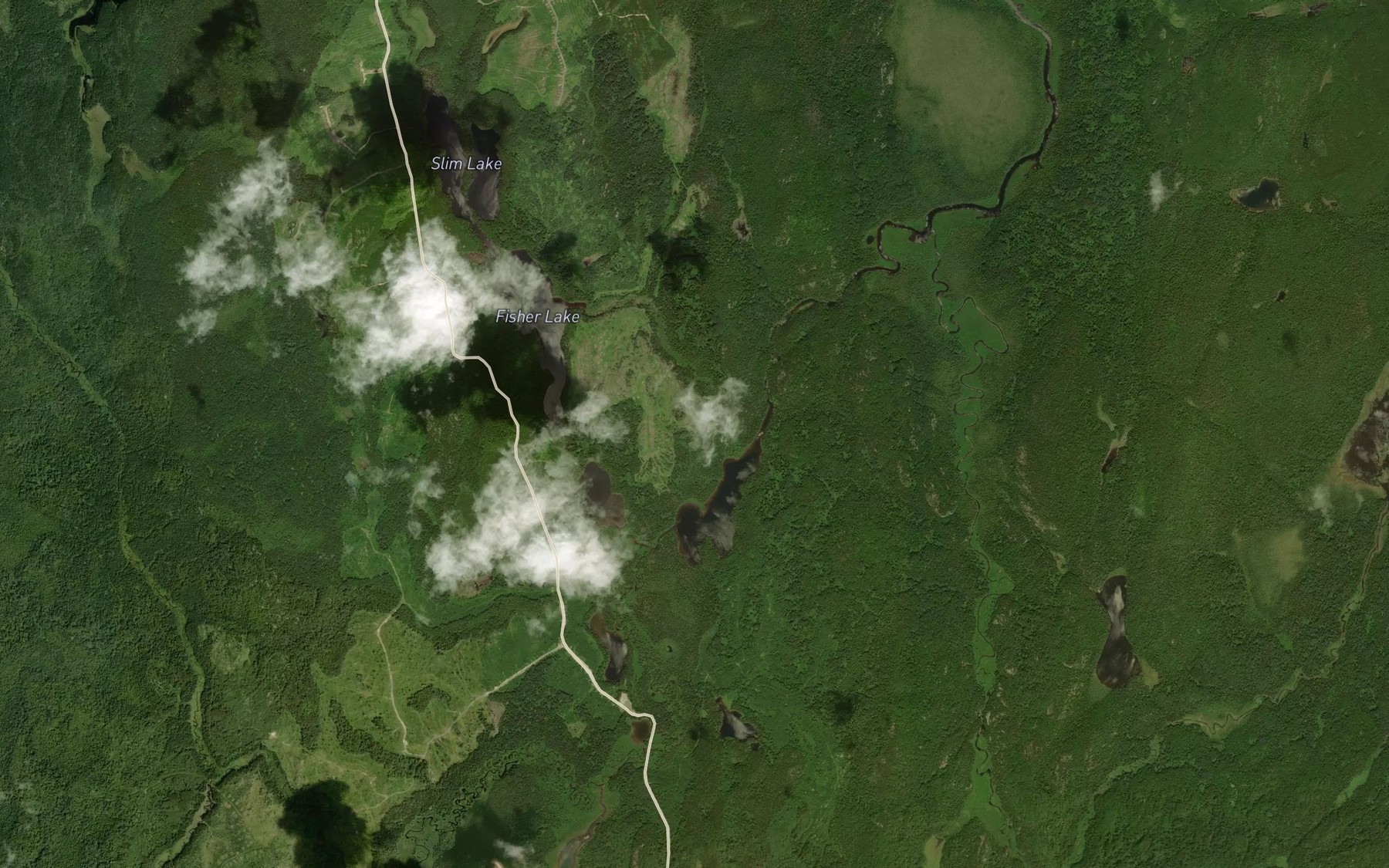 Satellite map of the West Wapus Creek