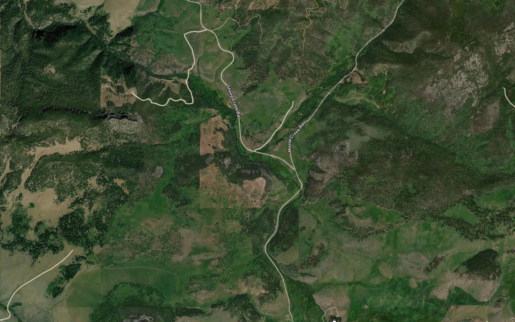 Satellite map of the Moose Creek