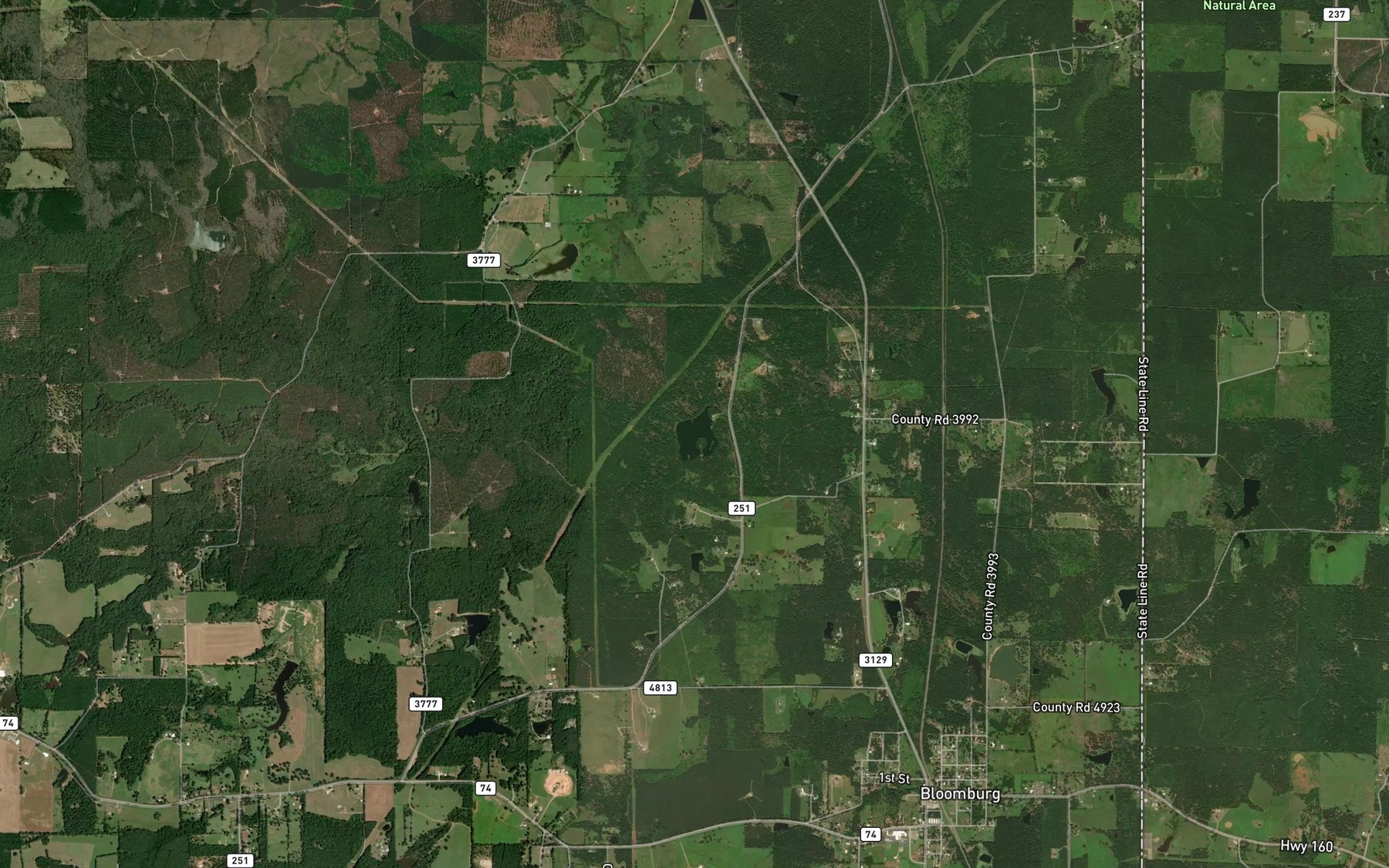 Satellite map of the Porterfield Lake