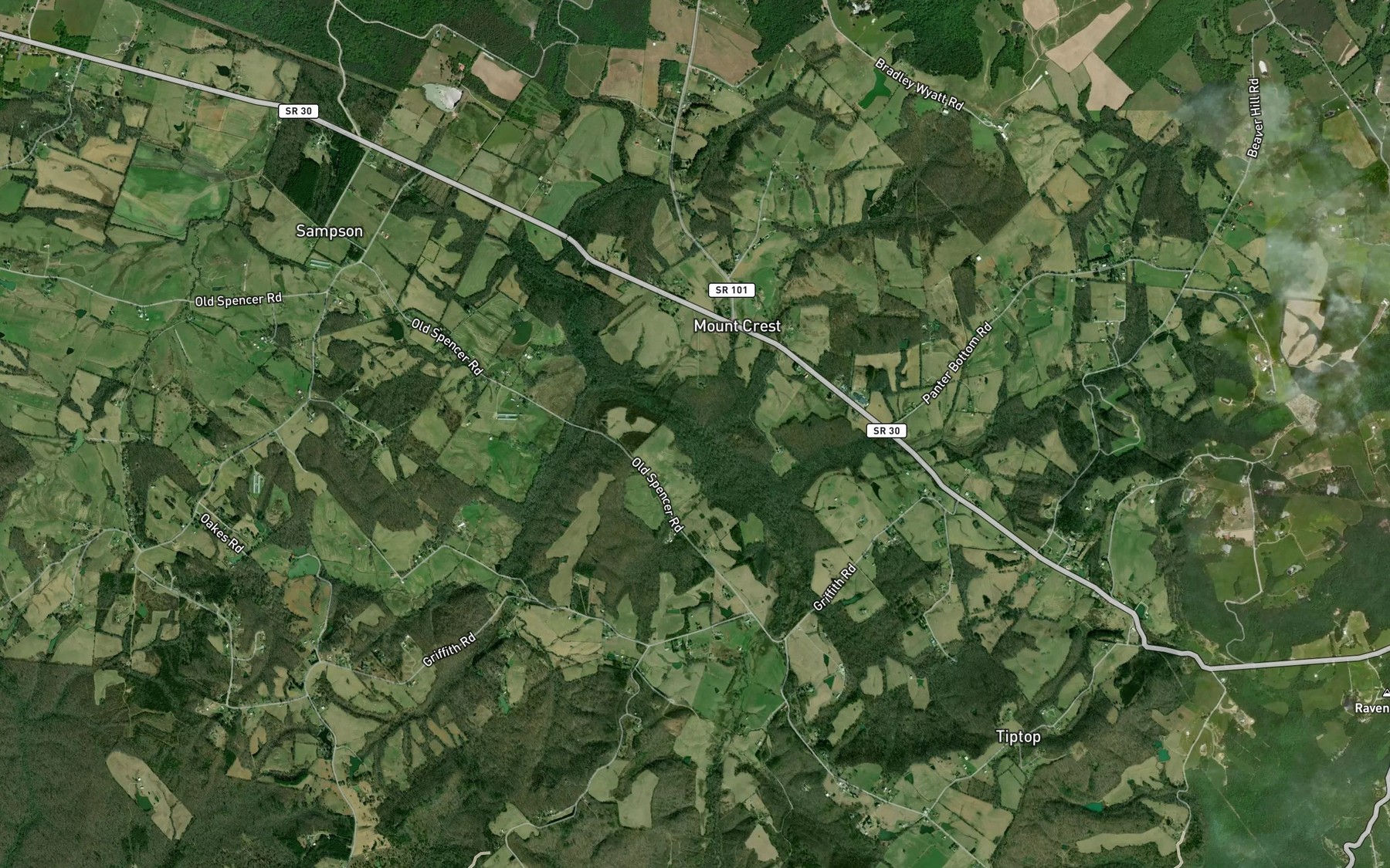 Satellite map of the Wheeler Branch