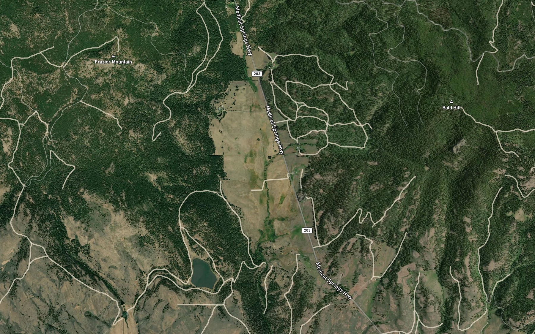 Satellite map of the Wisdom Creek