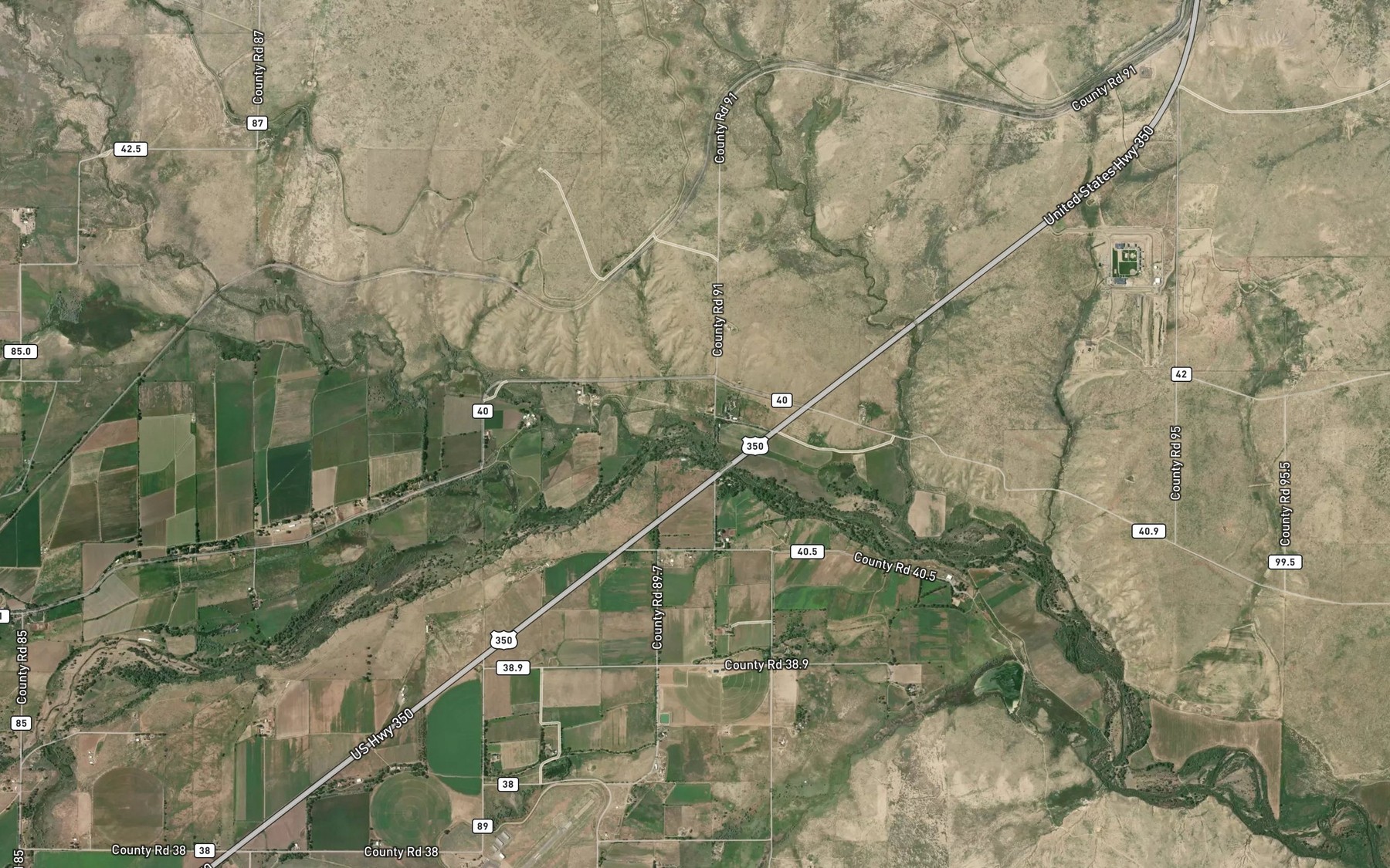 Satellite map of the Chicosa Arroyo