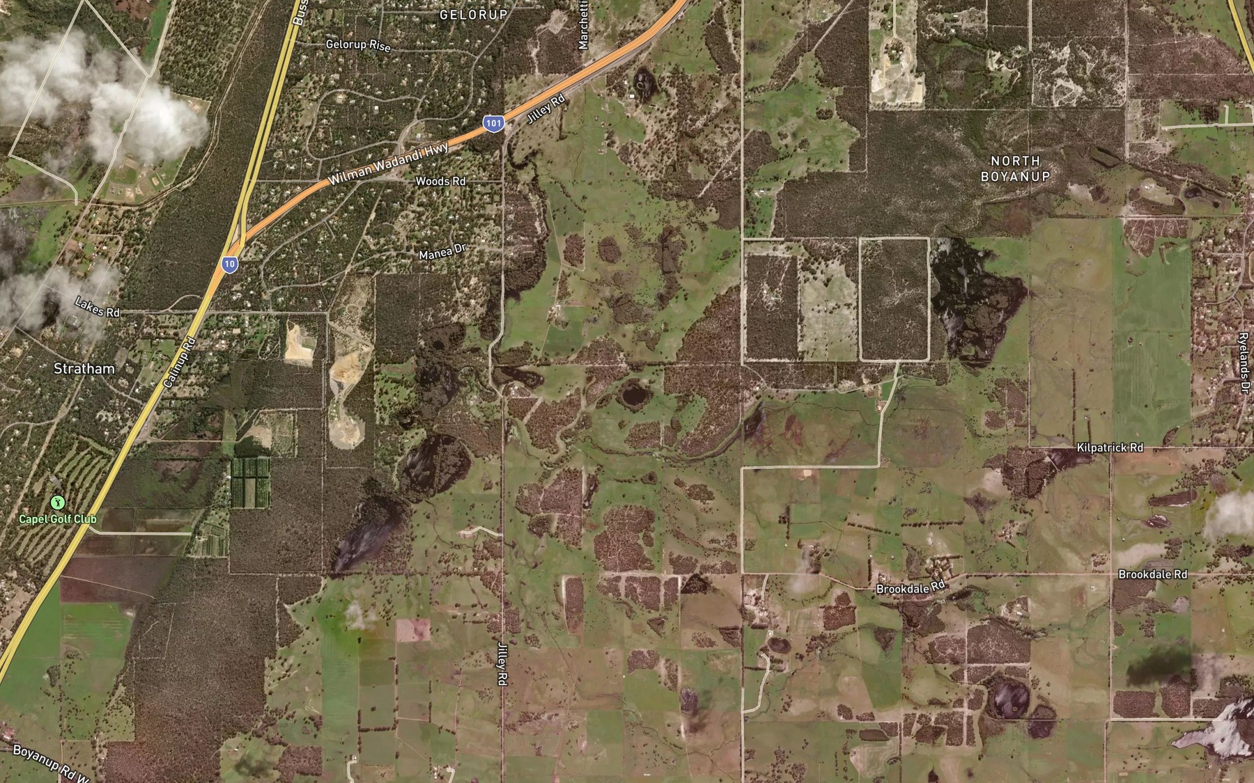 Satellite map of the Lake Beridup