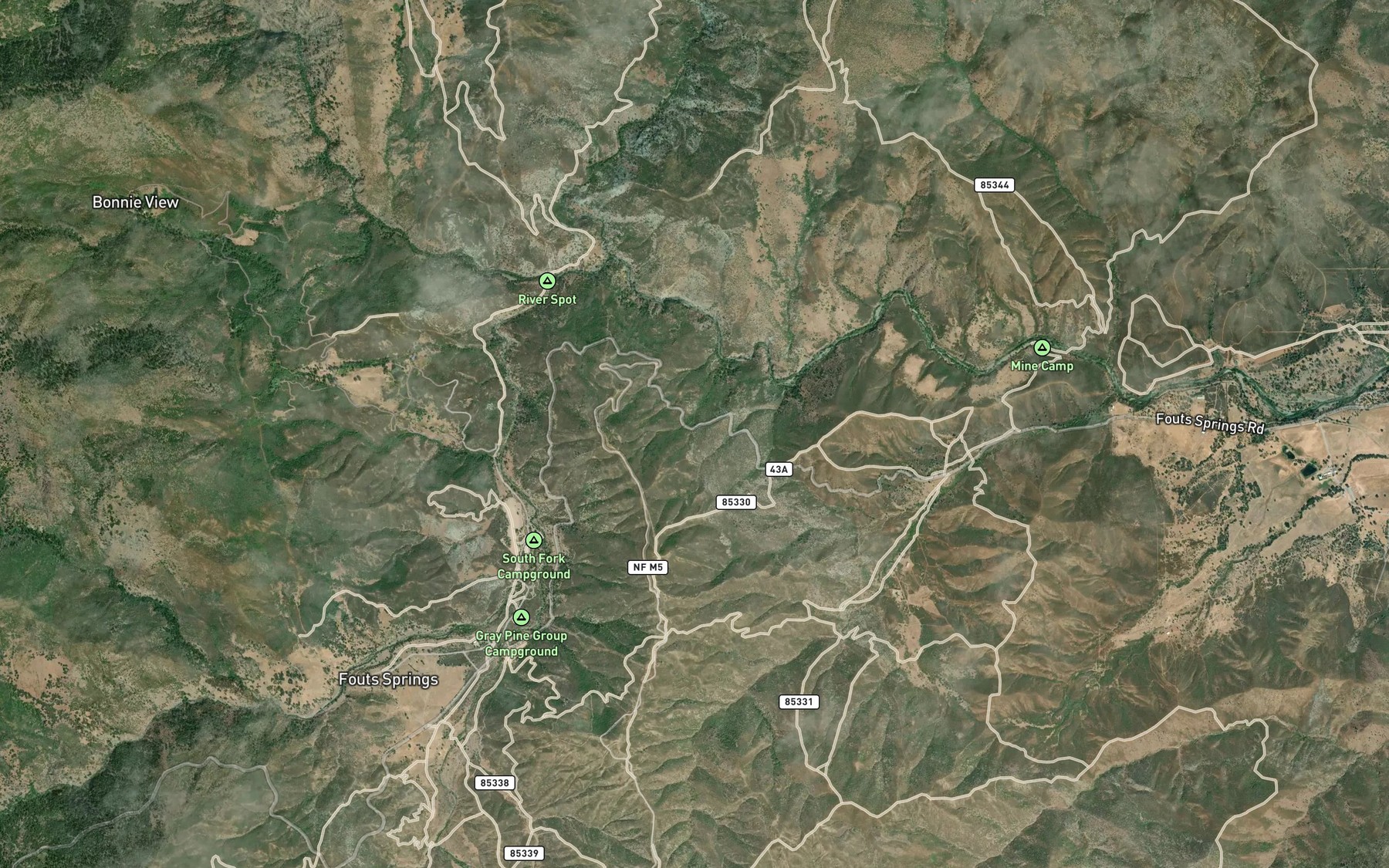 Satellite map of the Candy Bucket Spring