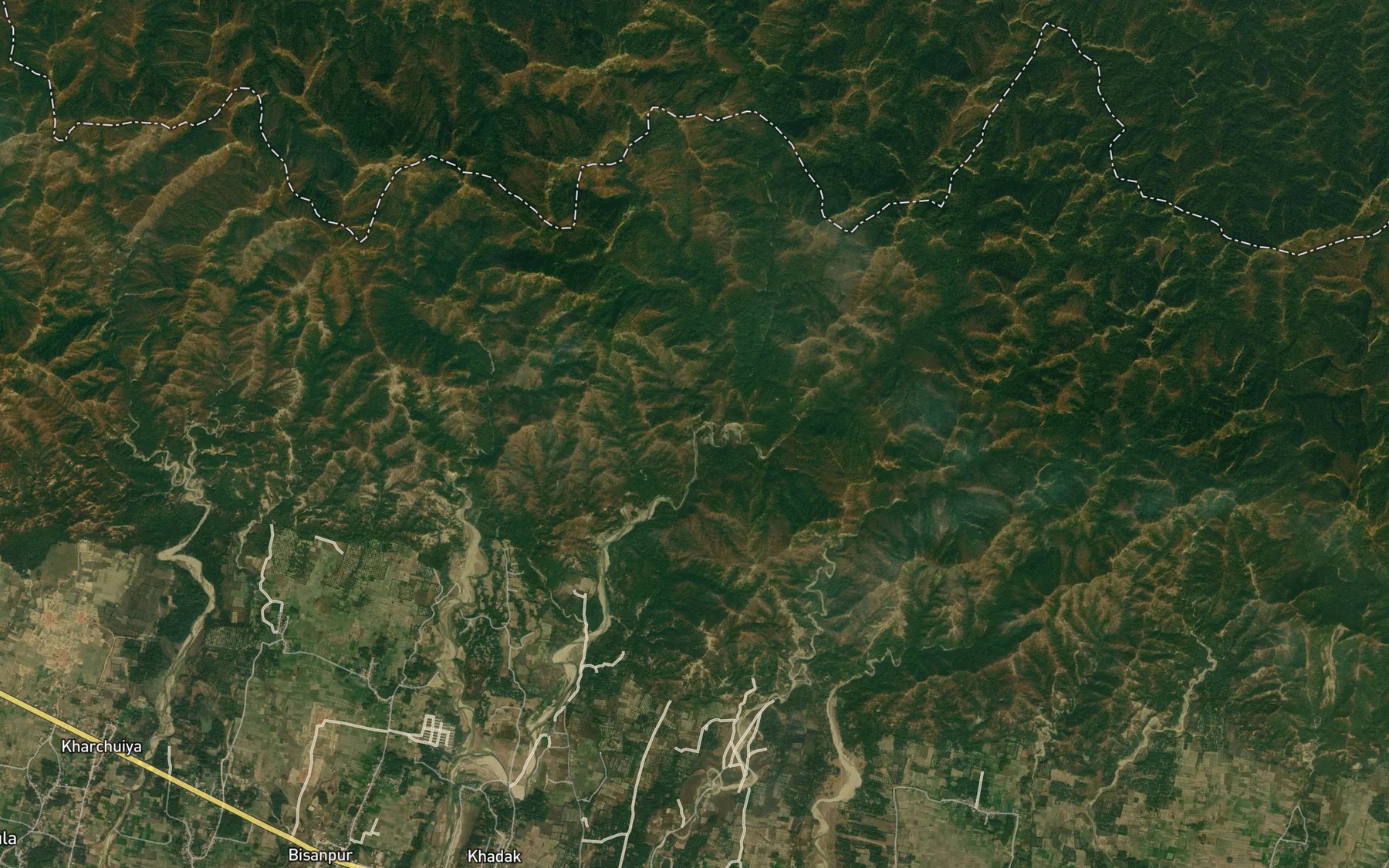 Satellite map of the Sinsot Khola