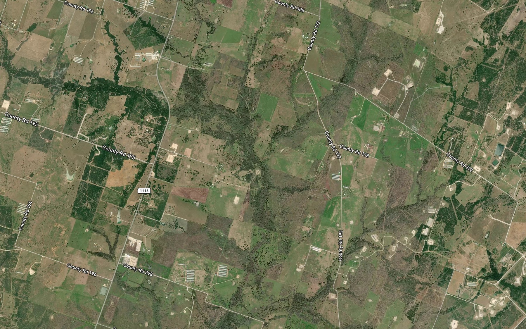 Satellite map of the Sadberry Creek