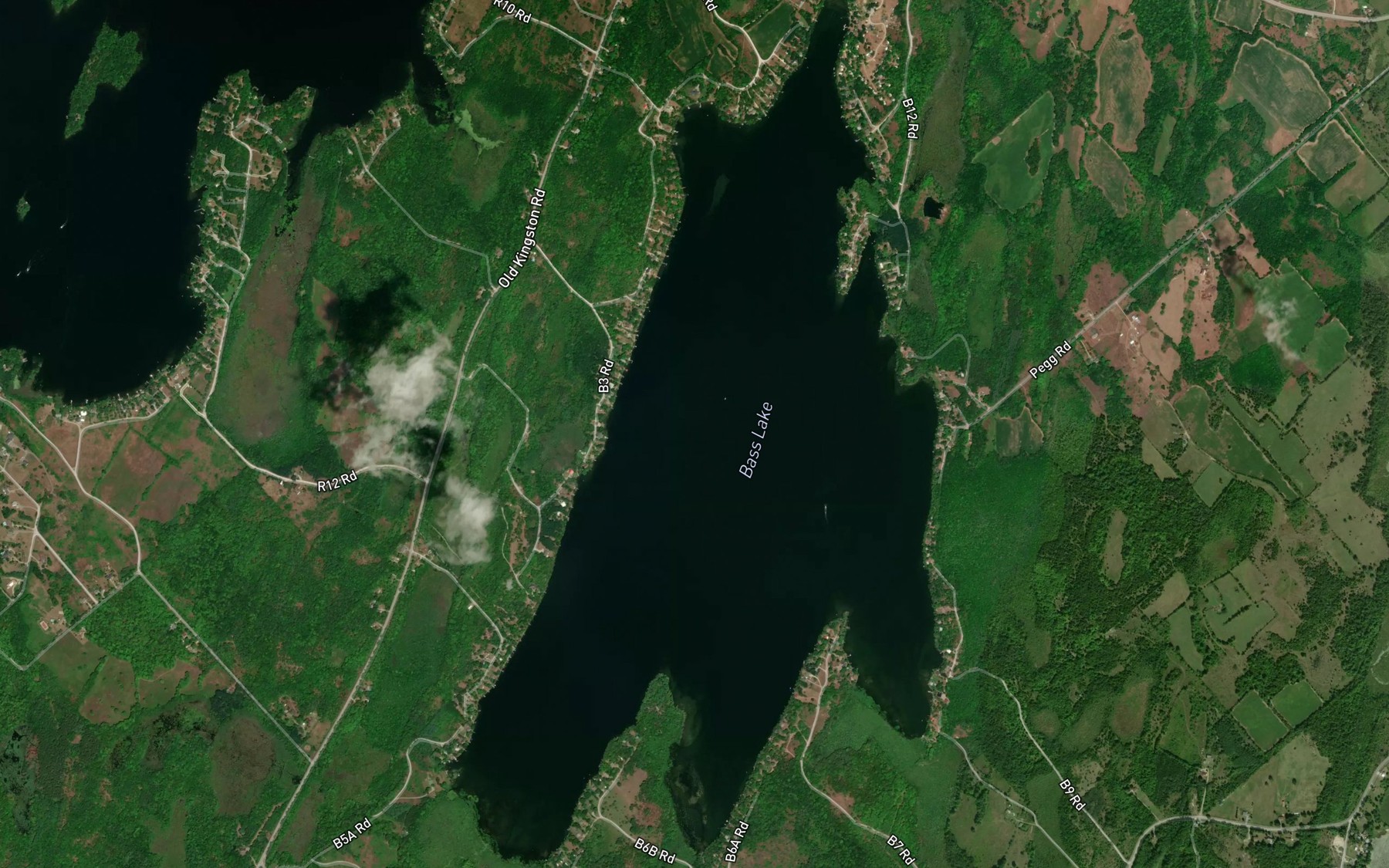 Satellite map of the Bass Lake