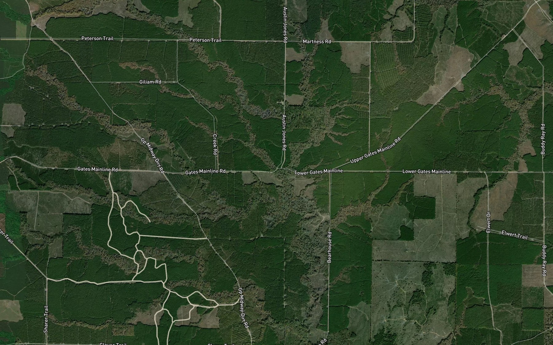 Satellite map of the Miller Creek