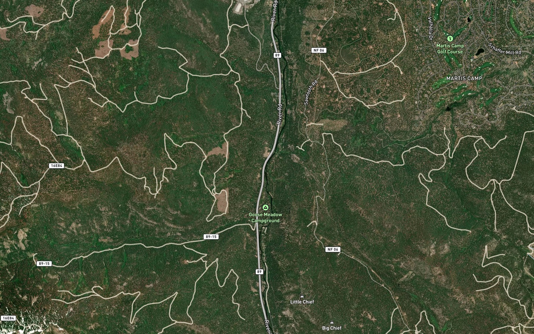 Satellite map of the Rocky Wash