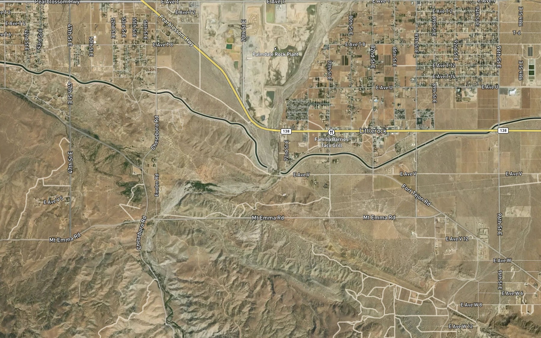 Satellite map of the Little Rock Siphon
