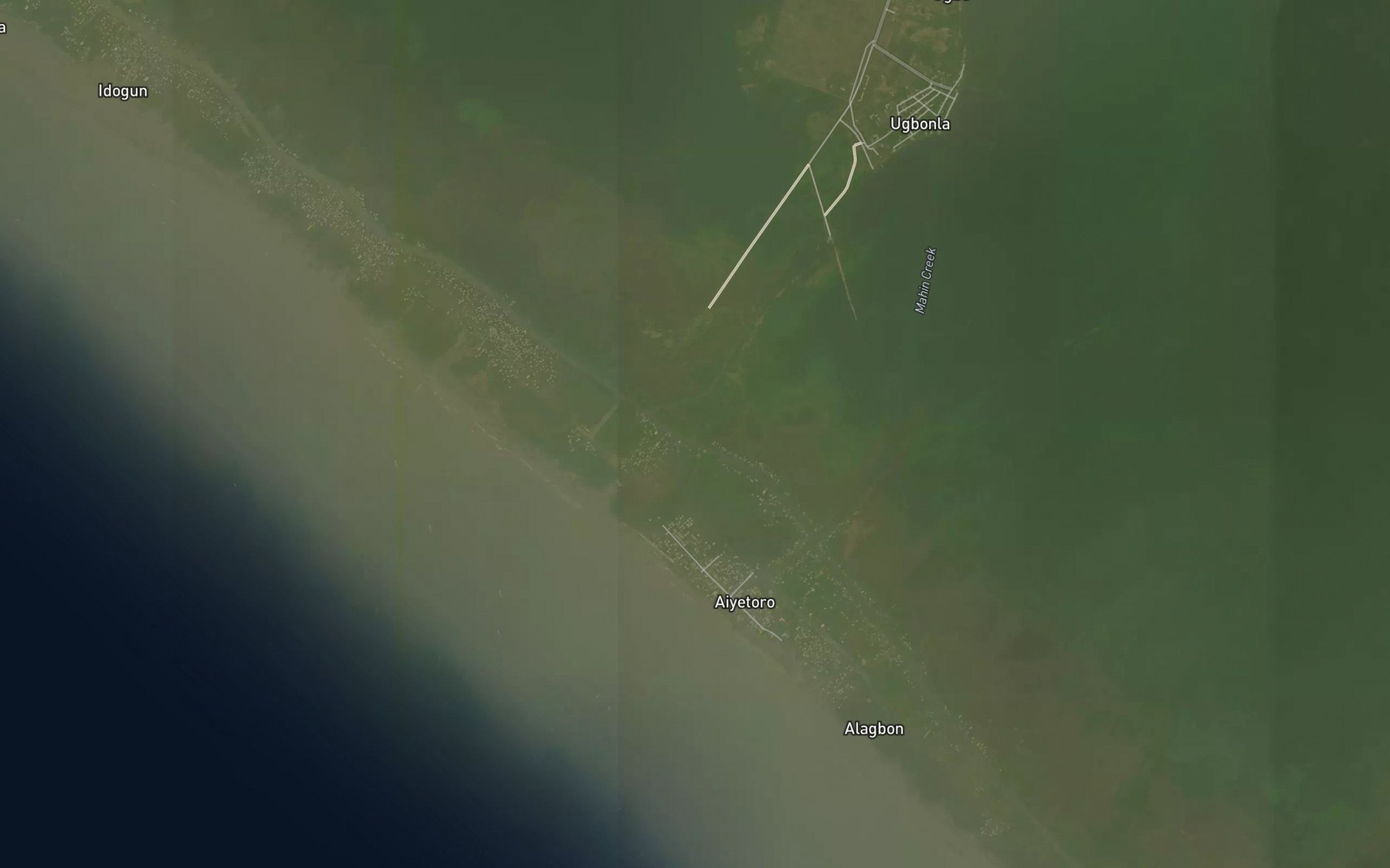Satellite map of the Mahin Canal