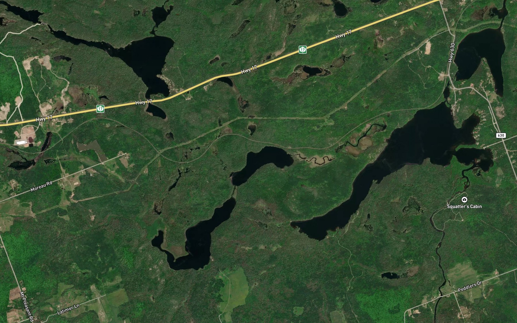 Satellite map of the Johnston Lake