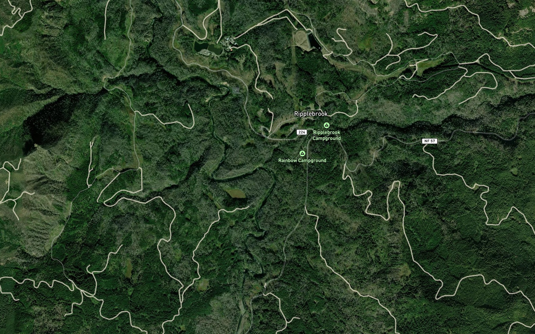 Satellite map of the Oak Grove Fork Clackamas River
