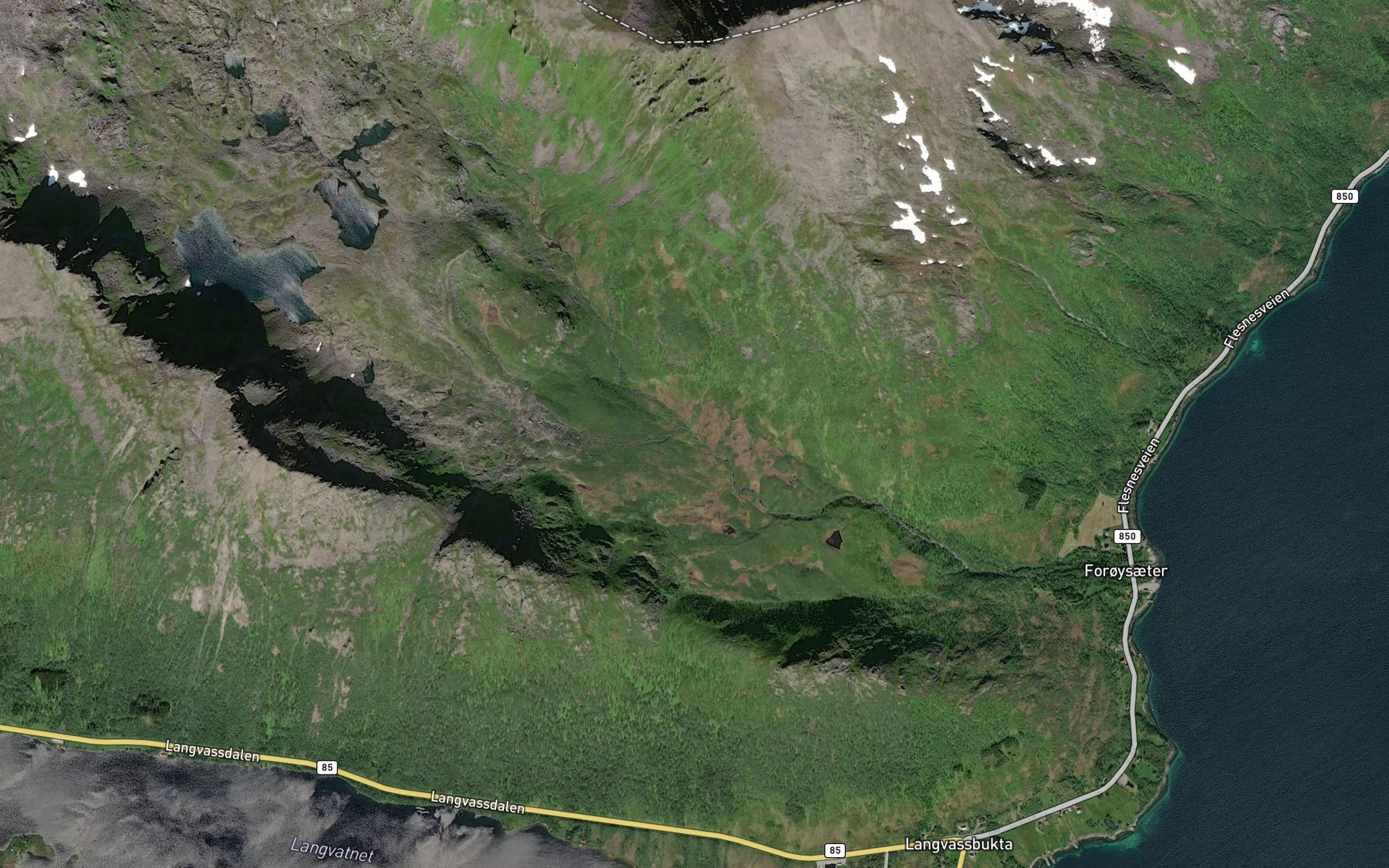 Satellite map of the Saeterelva