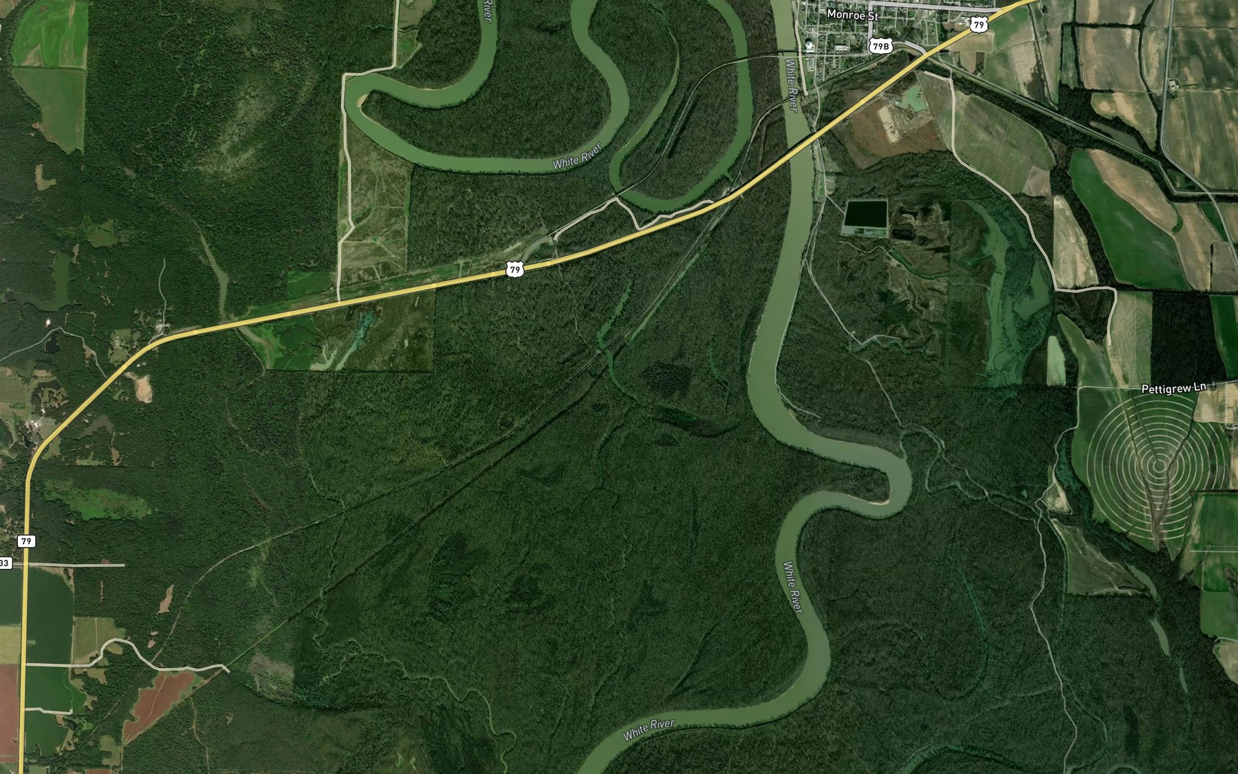 Satellite map of the Passmore Lake
