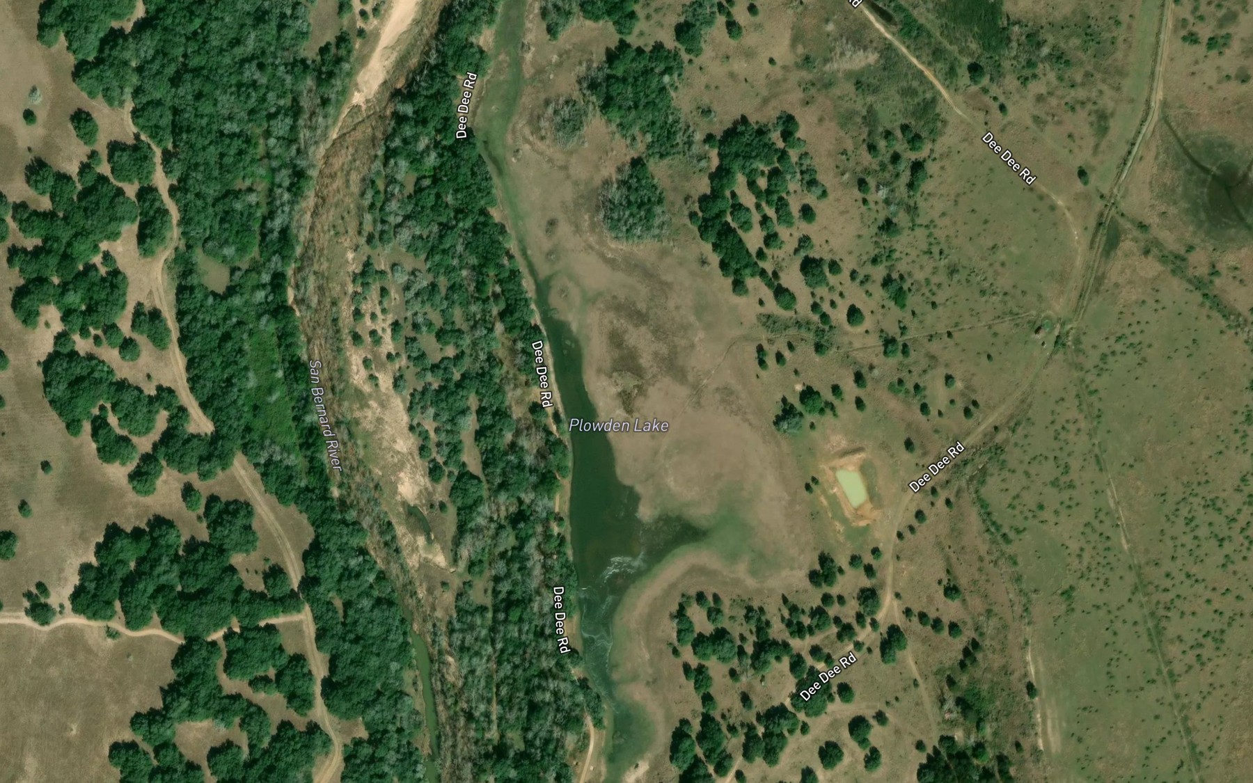 Satellite map of the Plowden Lake