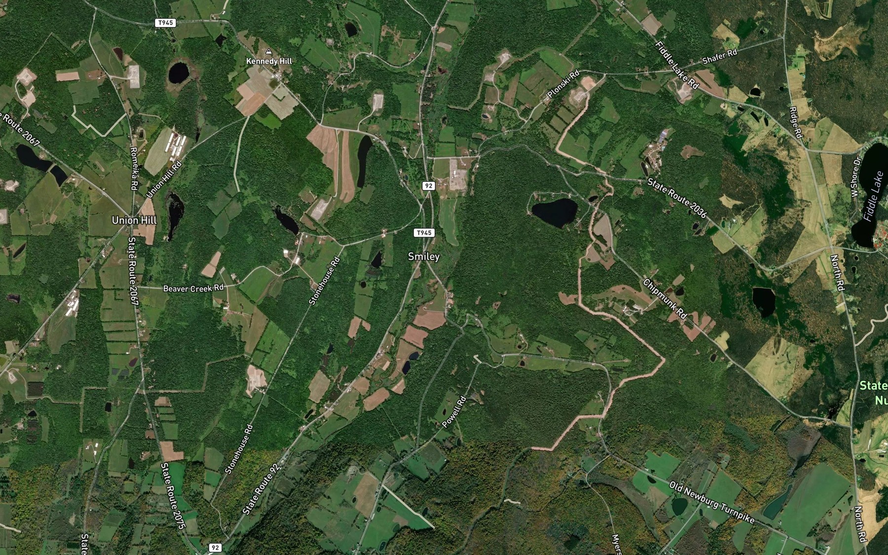 Satellite map of the Rock Creek