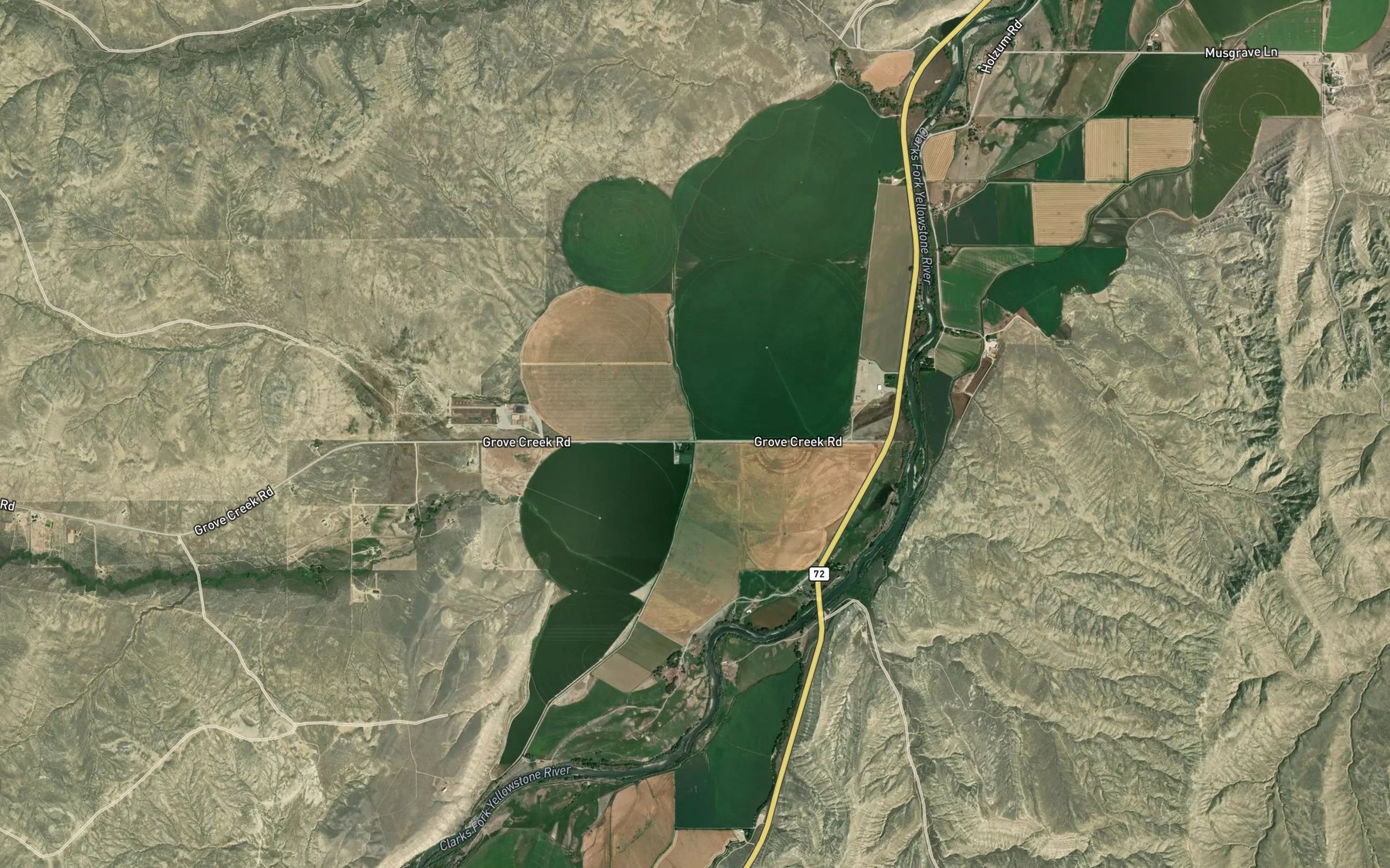 Satellite map of the Grove Creek Canal