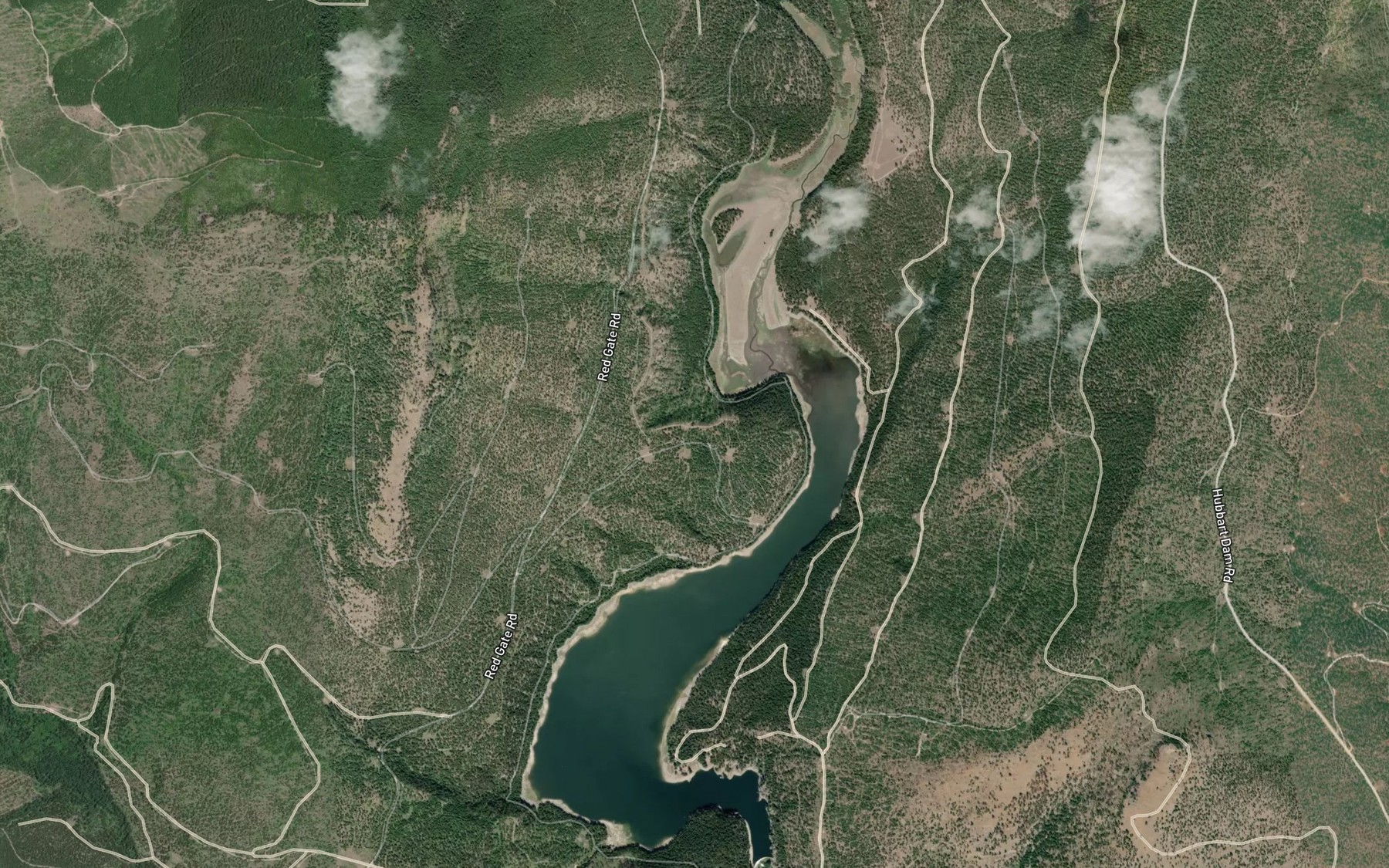 Satellite map of the Hubbart Reservoir