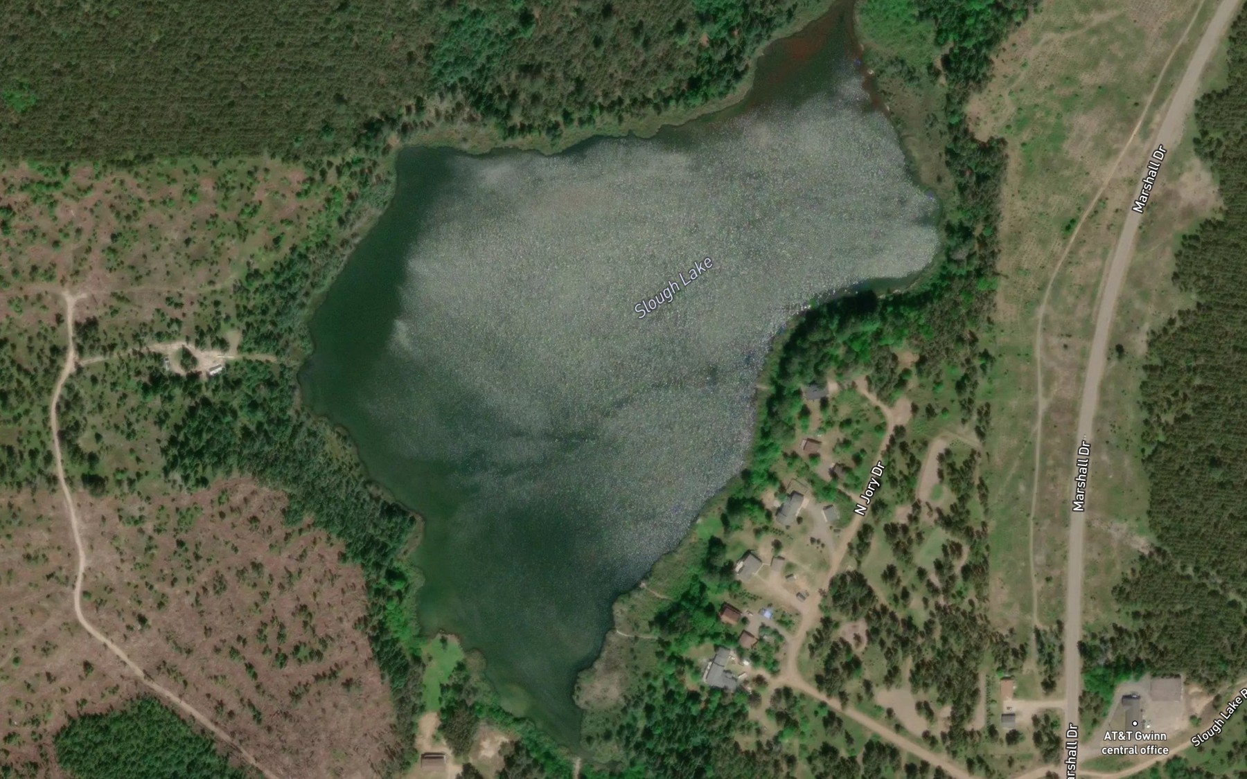 Satellite map of the Slough Lake