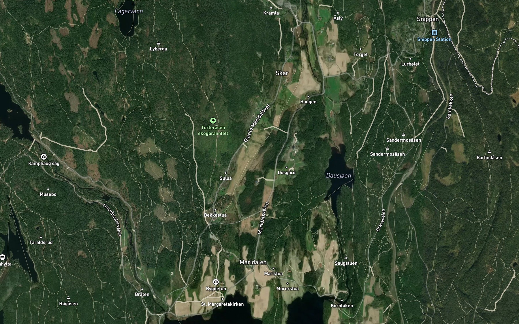 Satellite map of the Skarsbekken