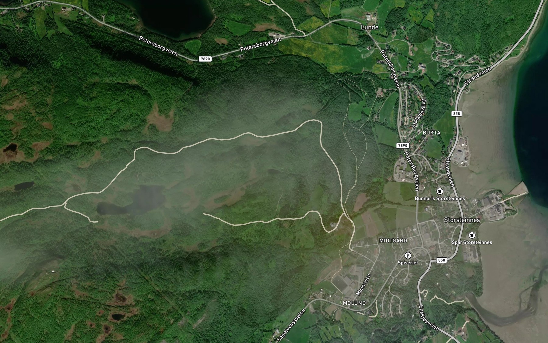 Satellite map of the Lemmetvatnet
