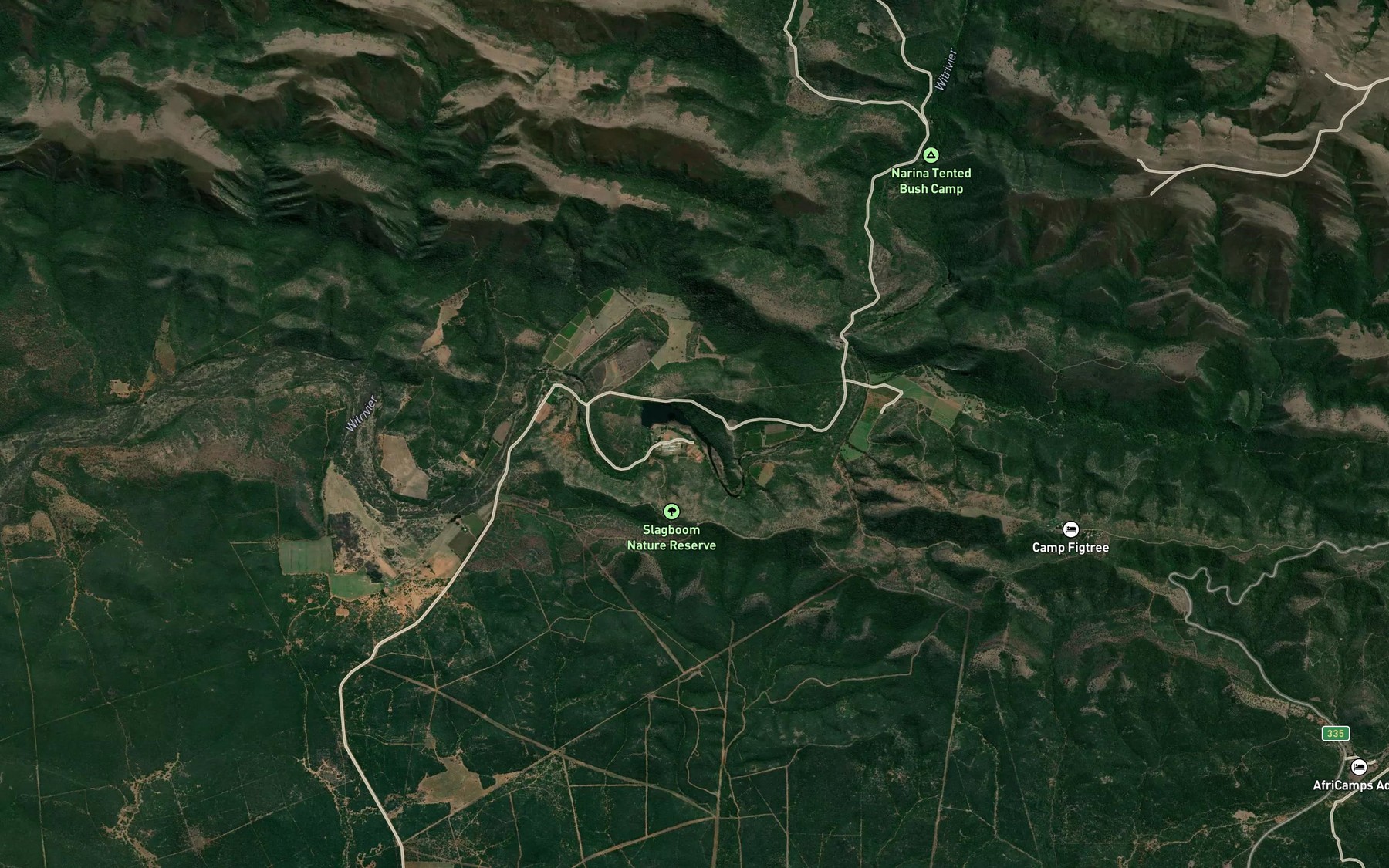 Satellite map of the Slagboomdam